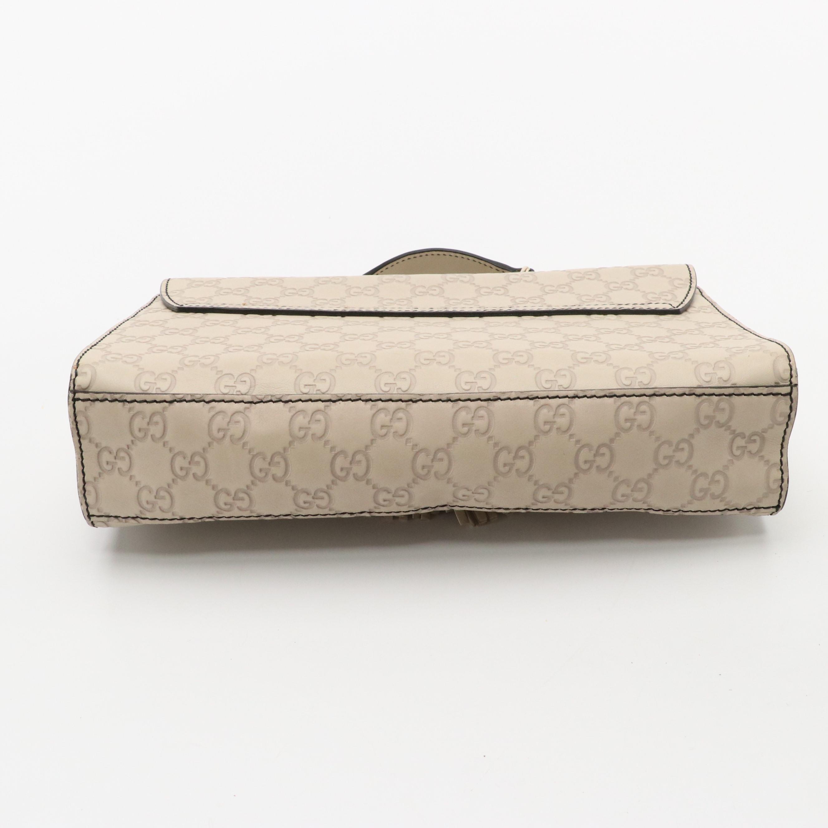 Gucci Emily Front-Flap Shoulder Bag in Guccissima Leather with Tassels