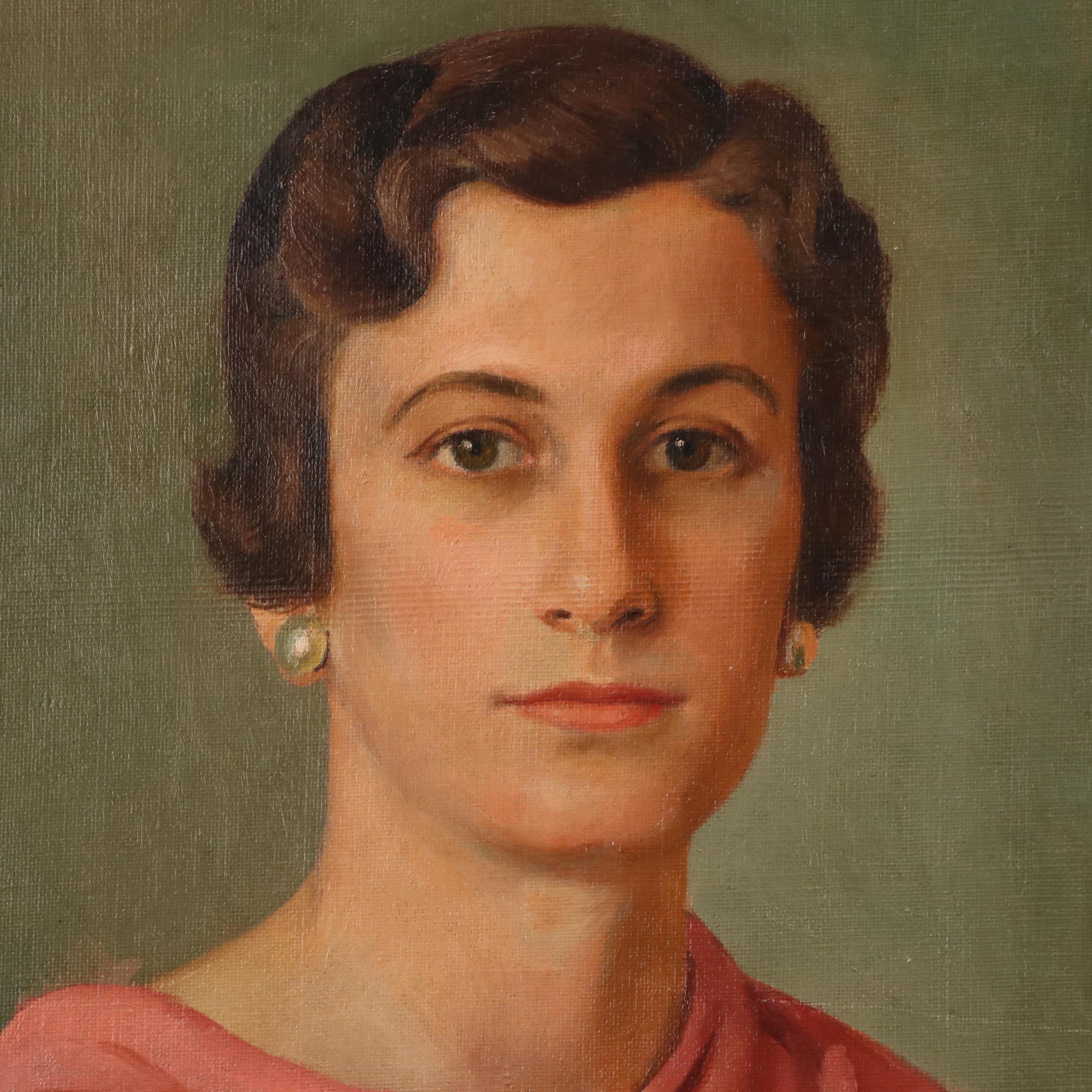 Isabella Hunner Parsons Oil Painting of Seated Woman in Dress