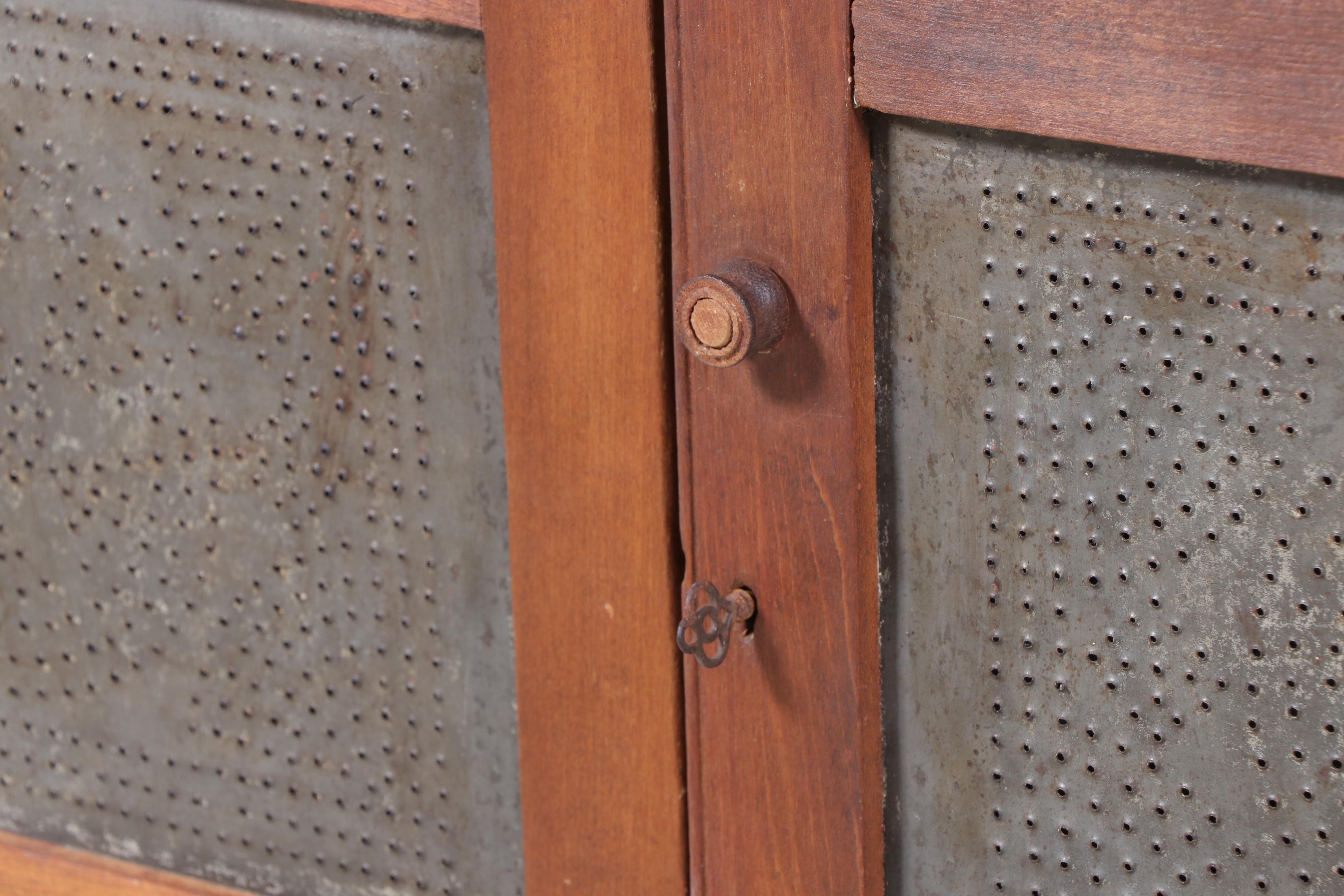 Primitive Mixed Wood and Punched Tin Pie Safe, Late 19th/Early 20th Century