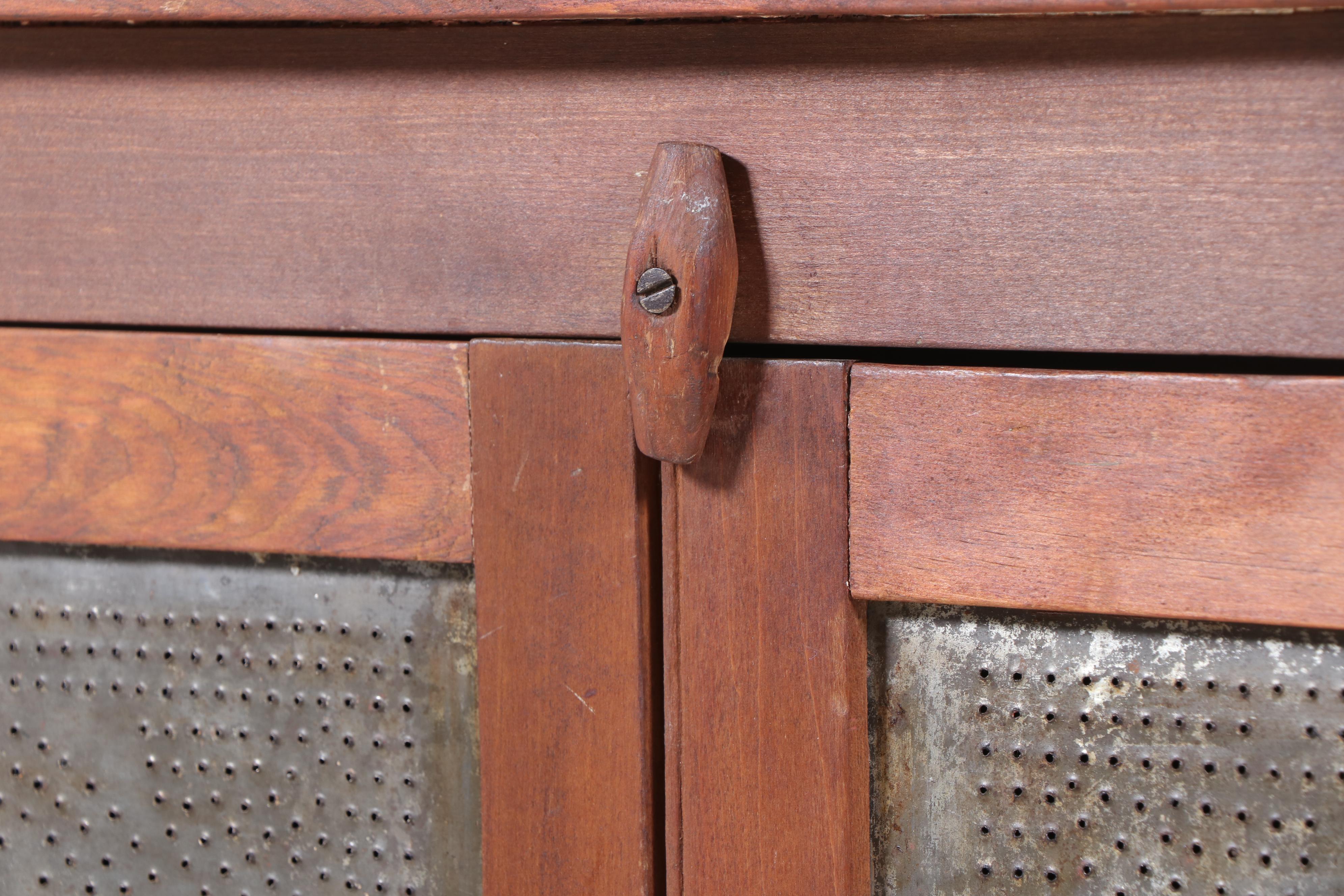 Primitive Mixed Wood and Punched Tin Pie Safe, Late 19th/Early 20th Century