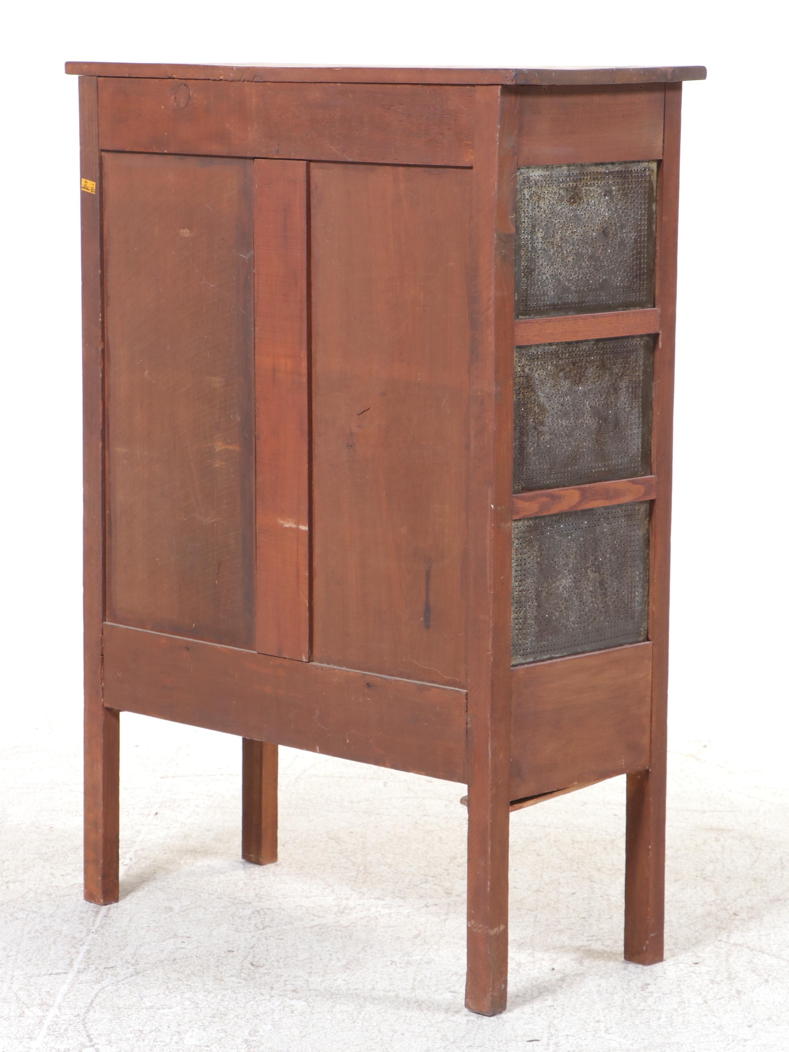 Primitive Mixed Wood and Punched Tin Pie Safe, Late 19th/Early 20th Century