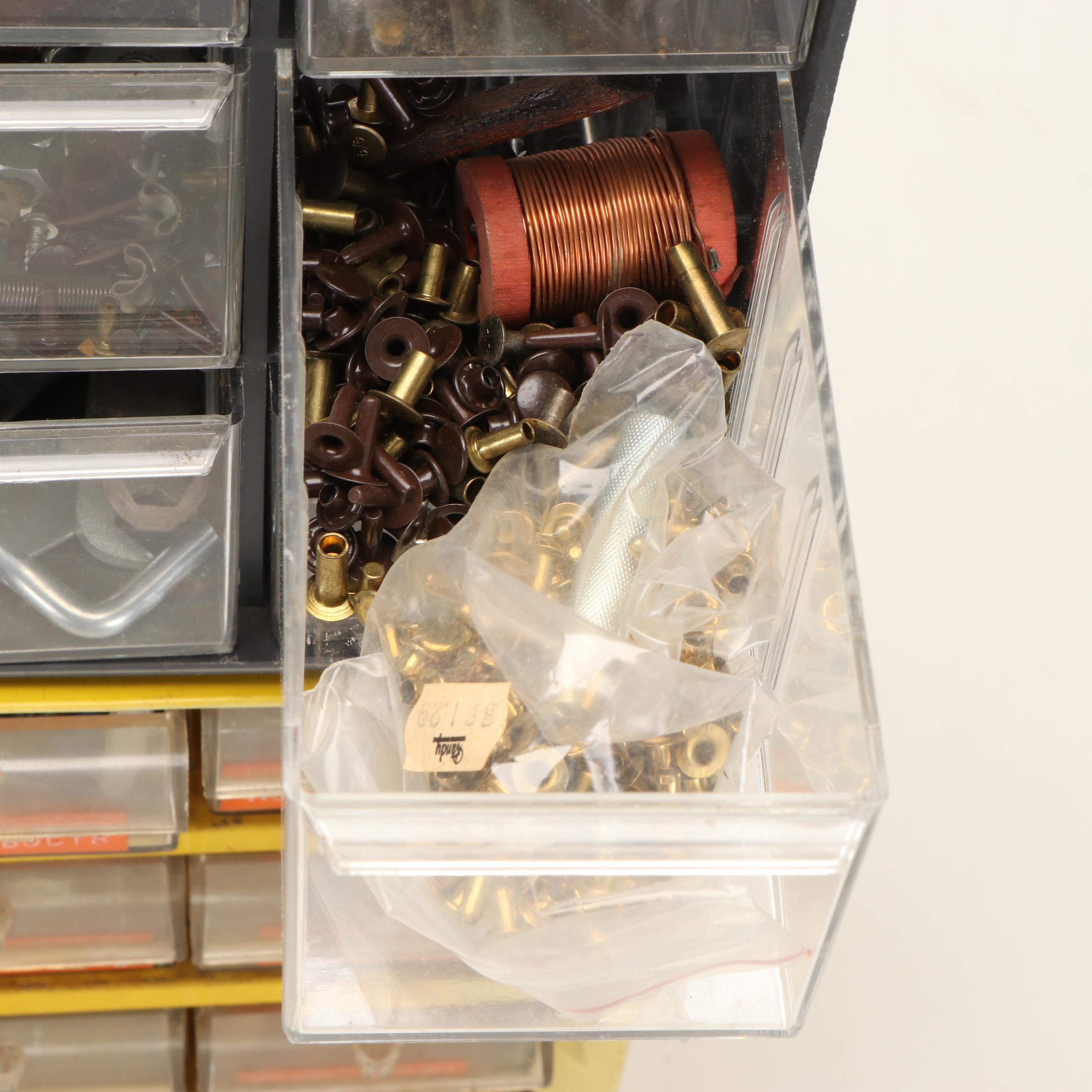 Hardware Storage Organizers with Screws, Bolts, Drill Bits and More