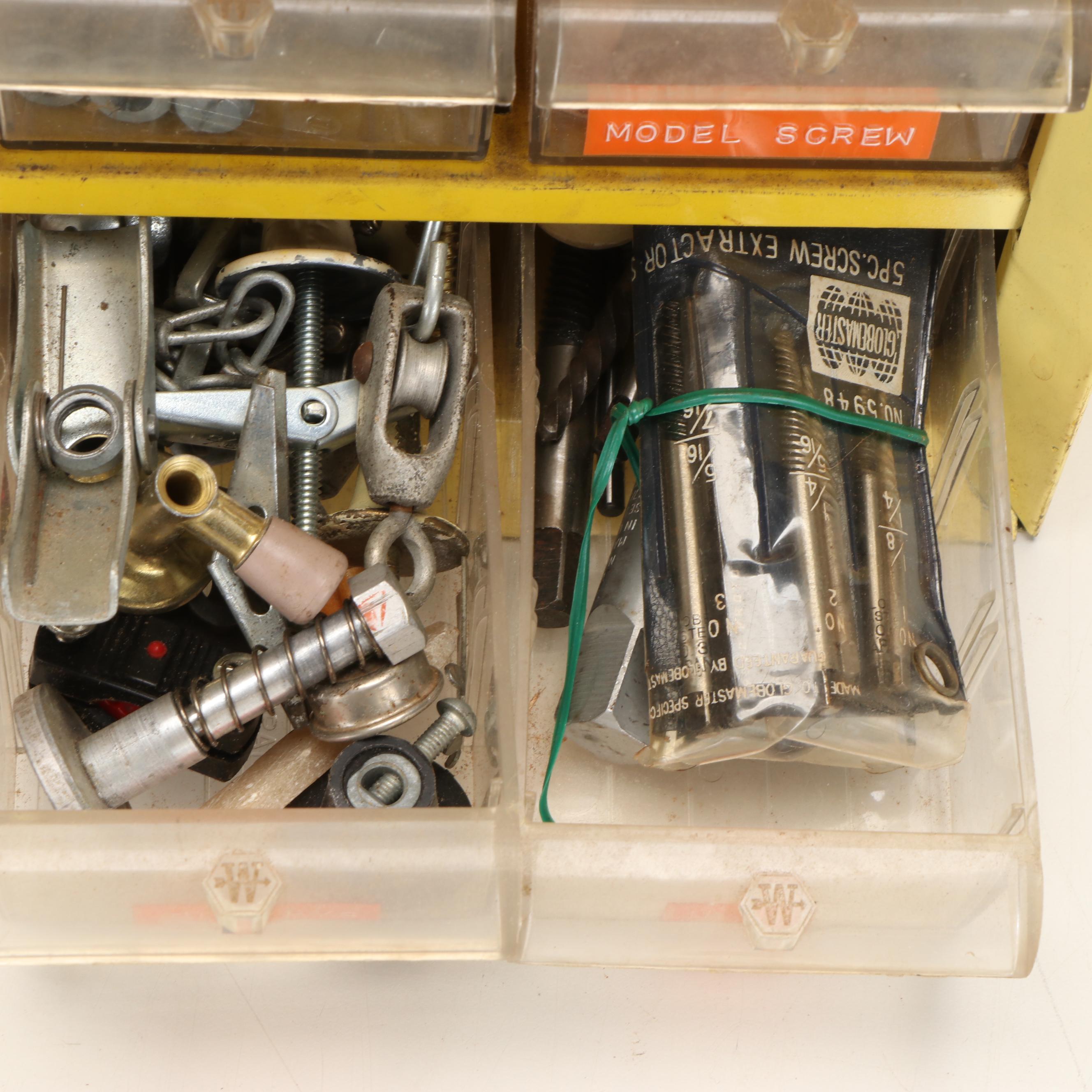 Hardware Storage Organizers with Screws, Bolts, Drill Bits and More