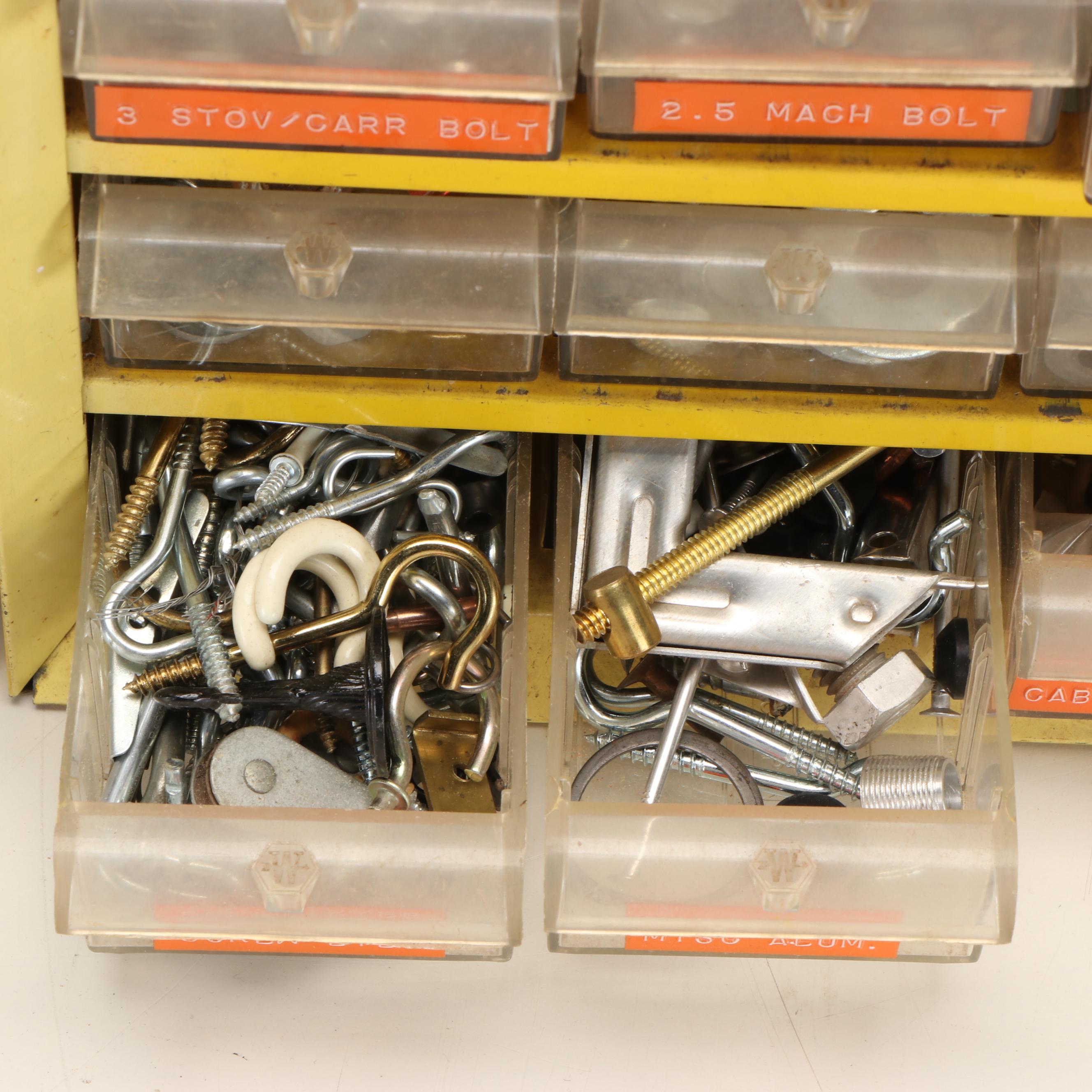 Hardware Storage Organizers with Screws, Bolts, Drill Bits and More
