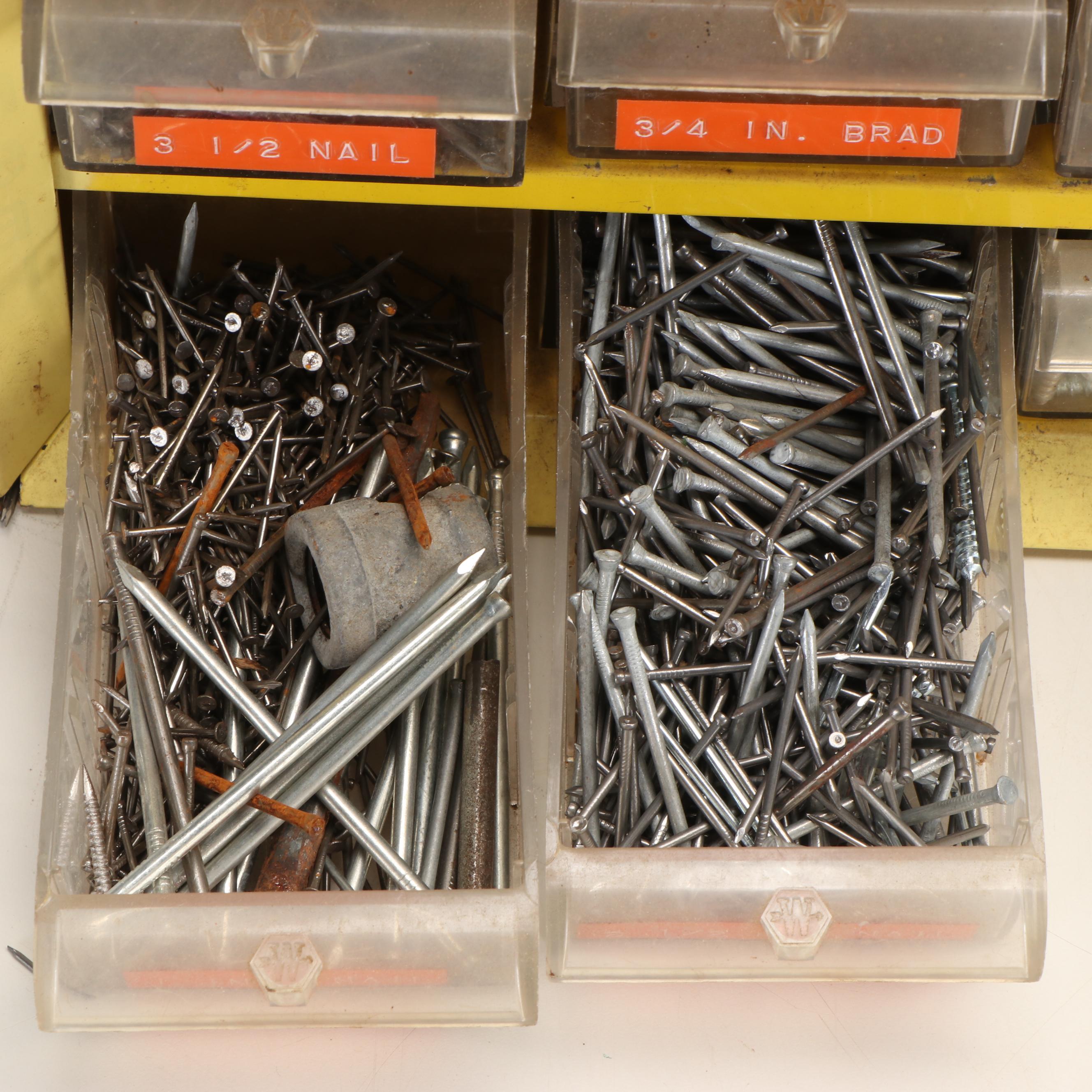 Hardware Storage Organizers with Screws, Bolts, Drill Bits and More