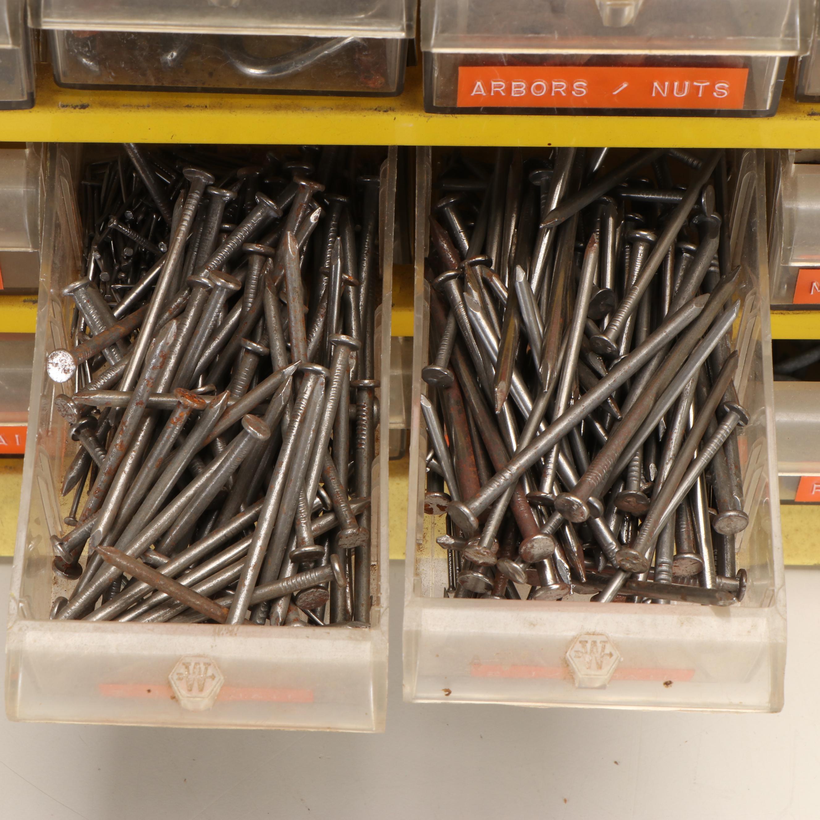 Hardware Storage Organizers with Screws, Bolts, Drill Bits and More