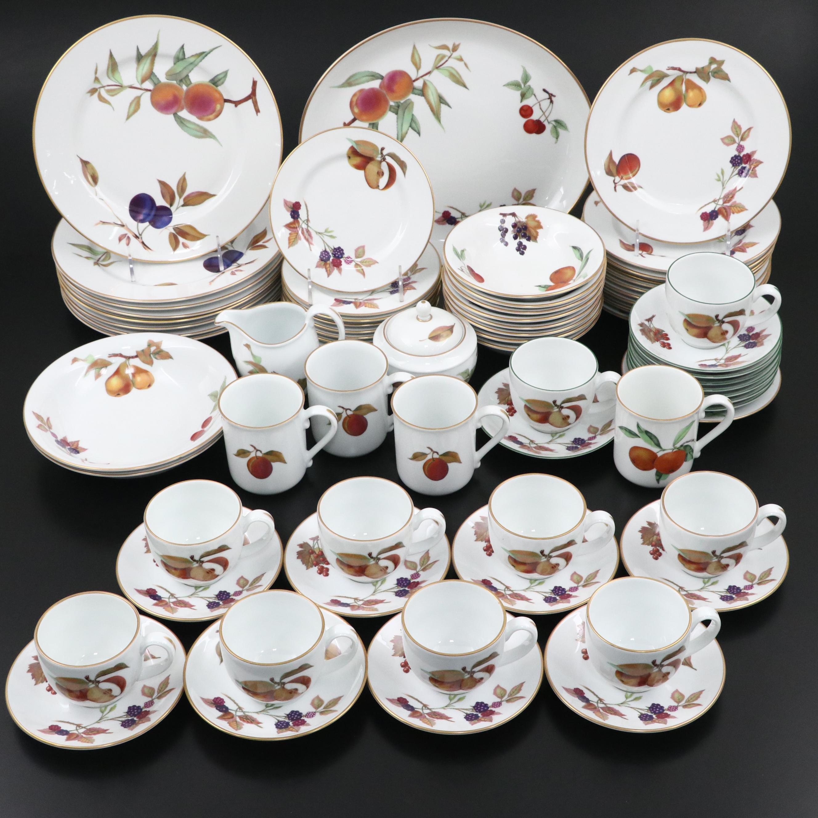 Royal Worcester "Evesham" with "Evesham Vale" Dinnerware and Serving Pieces