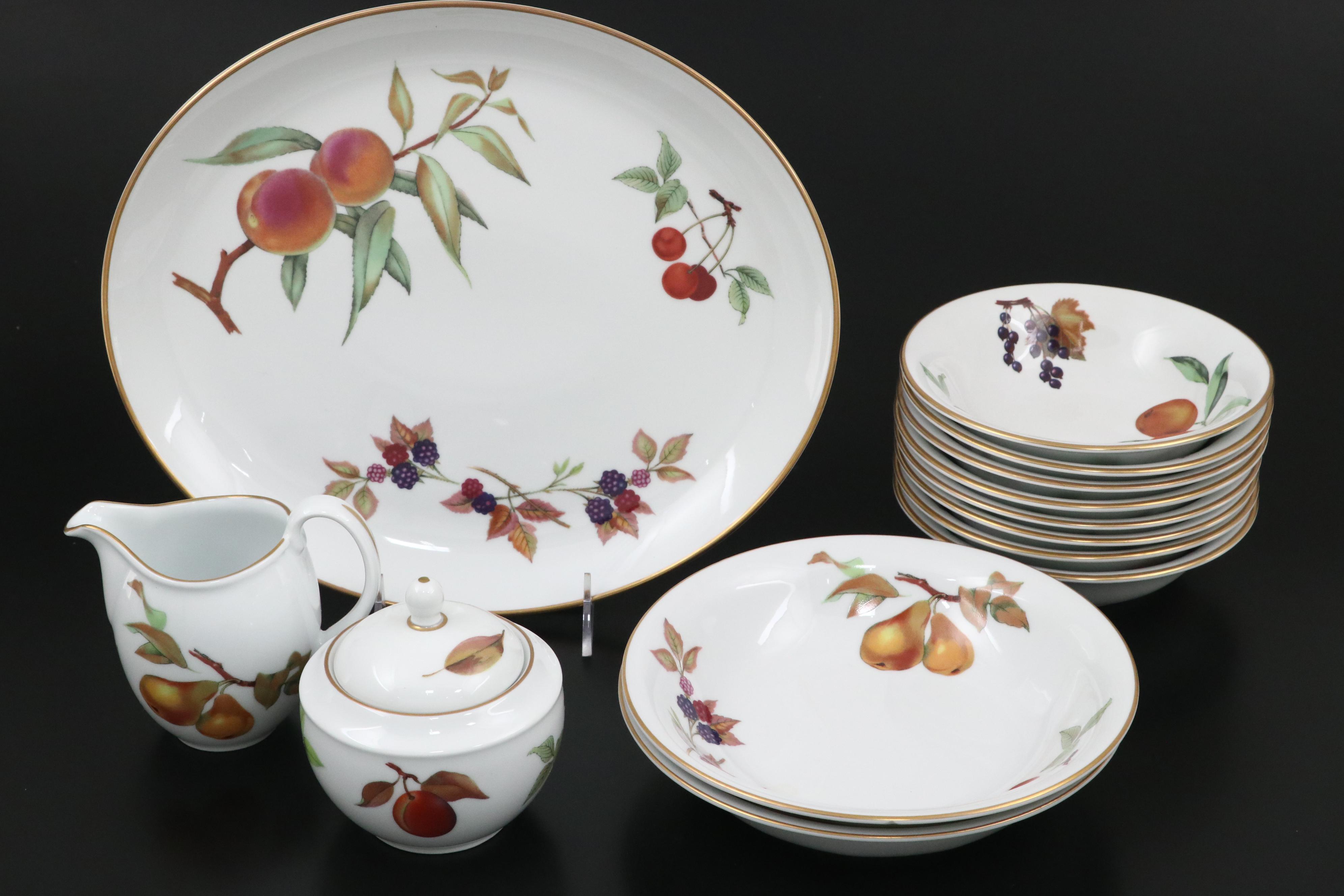 Royal Worcester "Evesham" with "Evesham Vale" Dinnerware and Serving Pieces