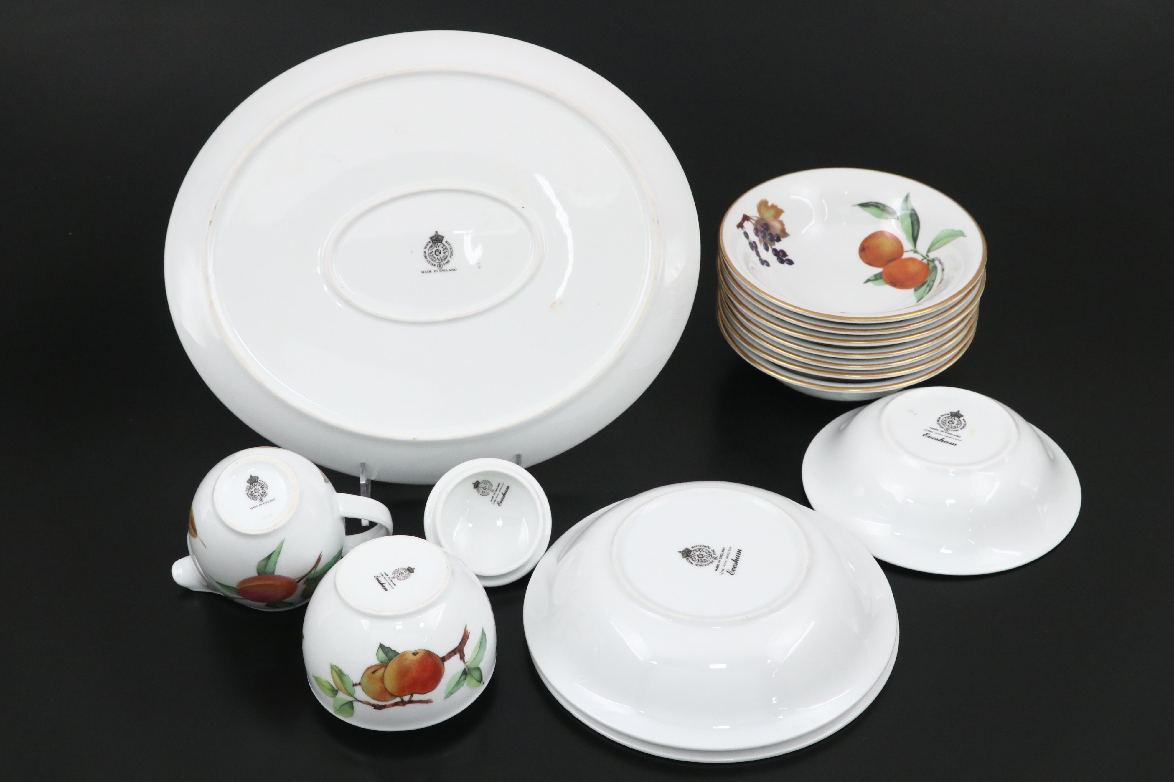 Royal Worcester "Evesham" with "Evesham Vale" Dinnerware and Serving Pieces