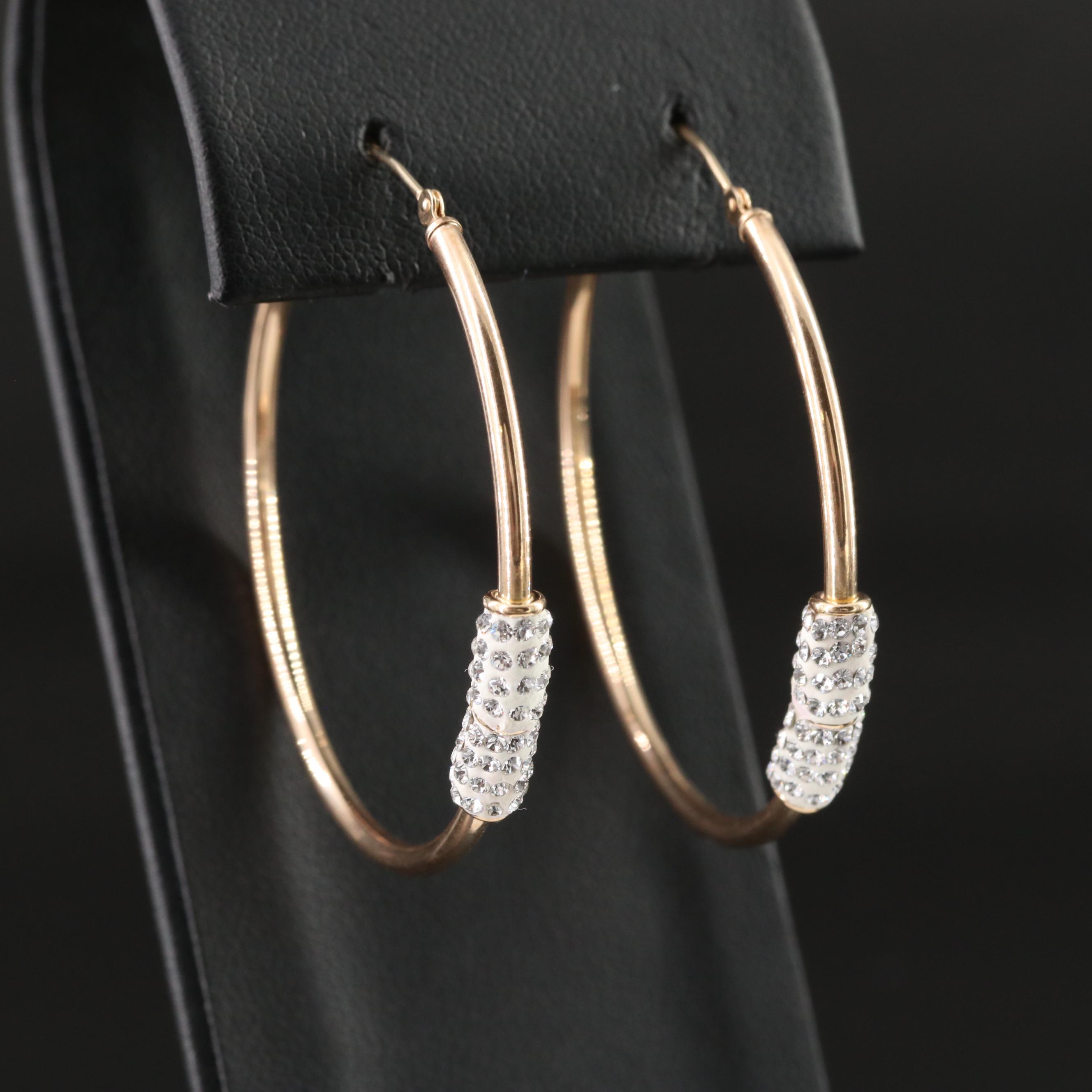 10K Glass Hoop Earrings