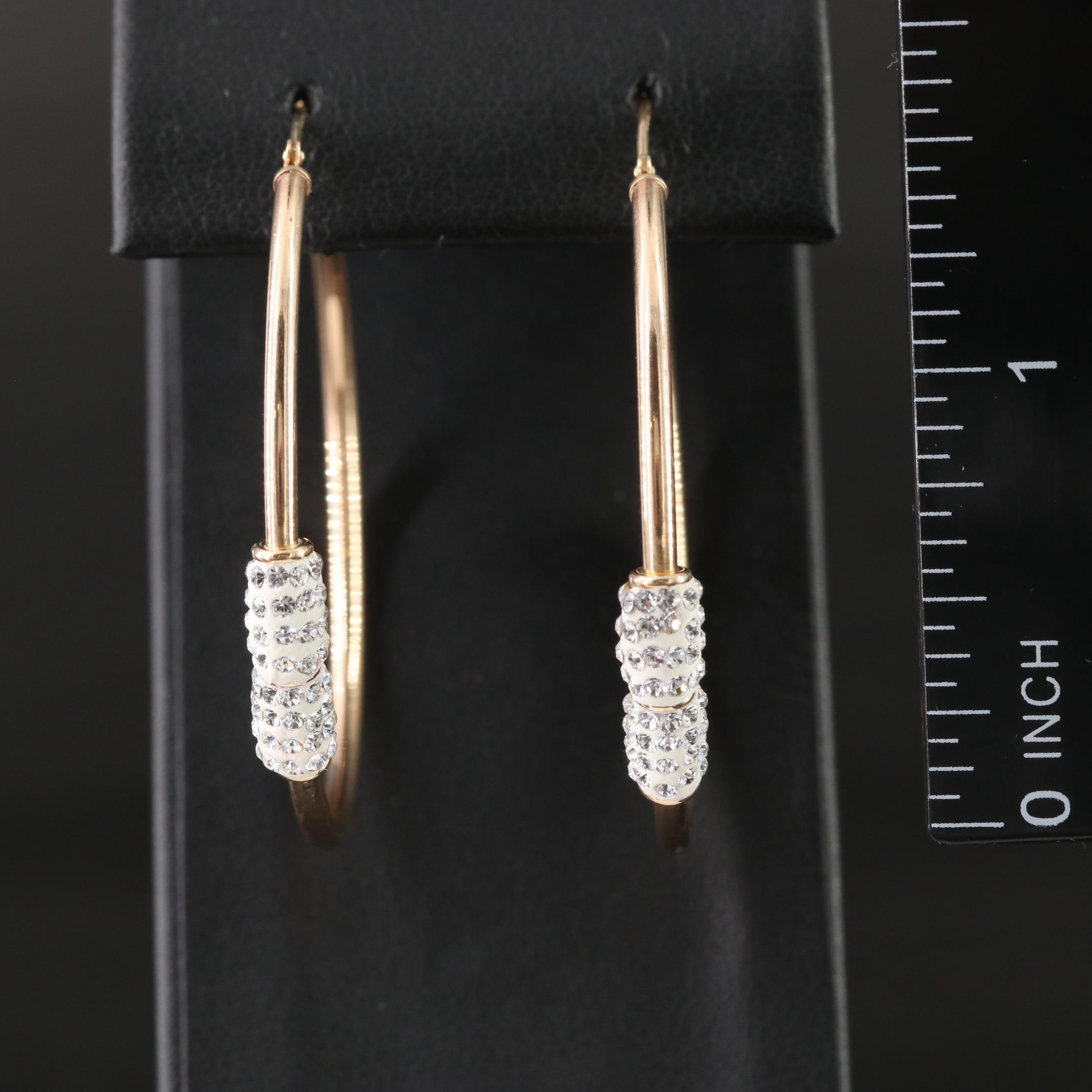 10K Glass Hoop Earrings