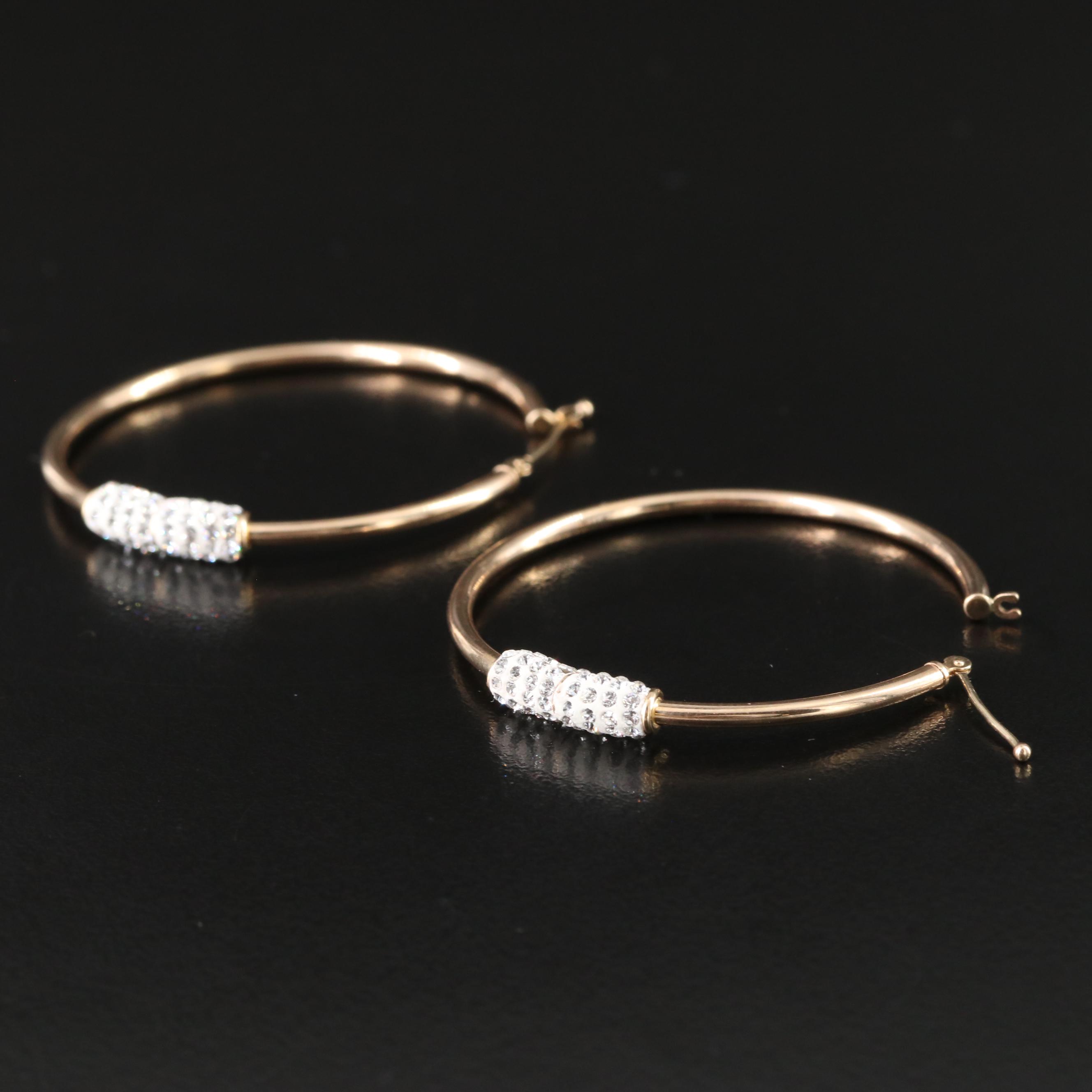 10K Glass Hoop Earrings