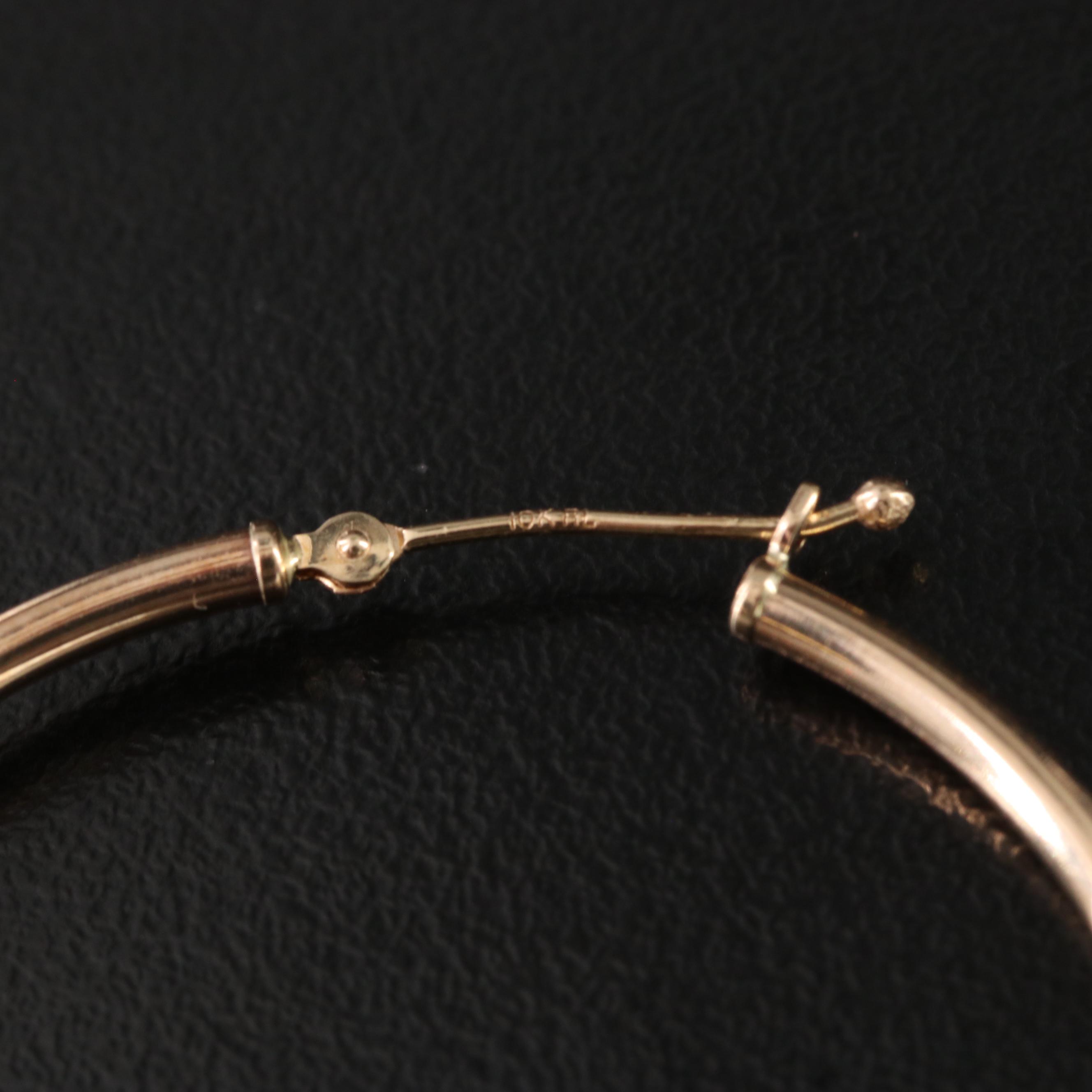 10K Glass Hoop Earrings