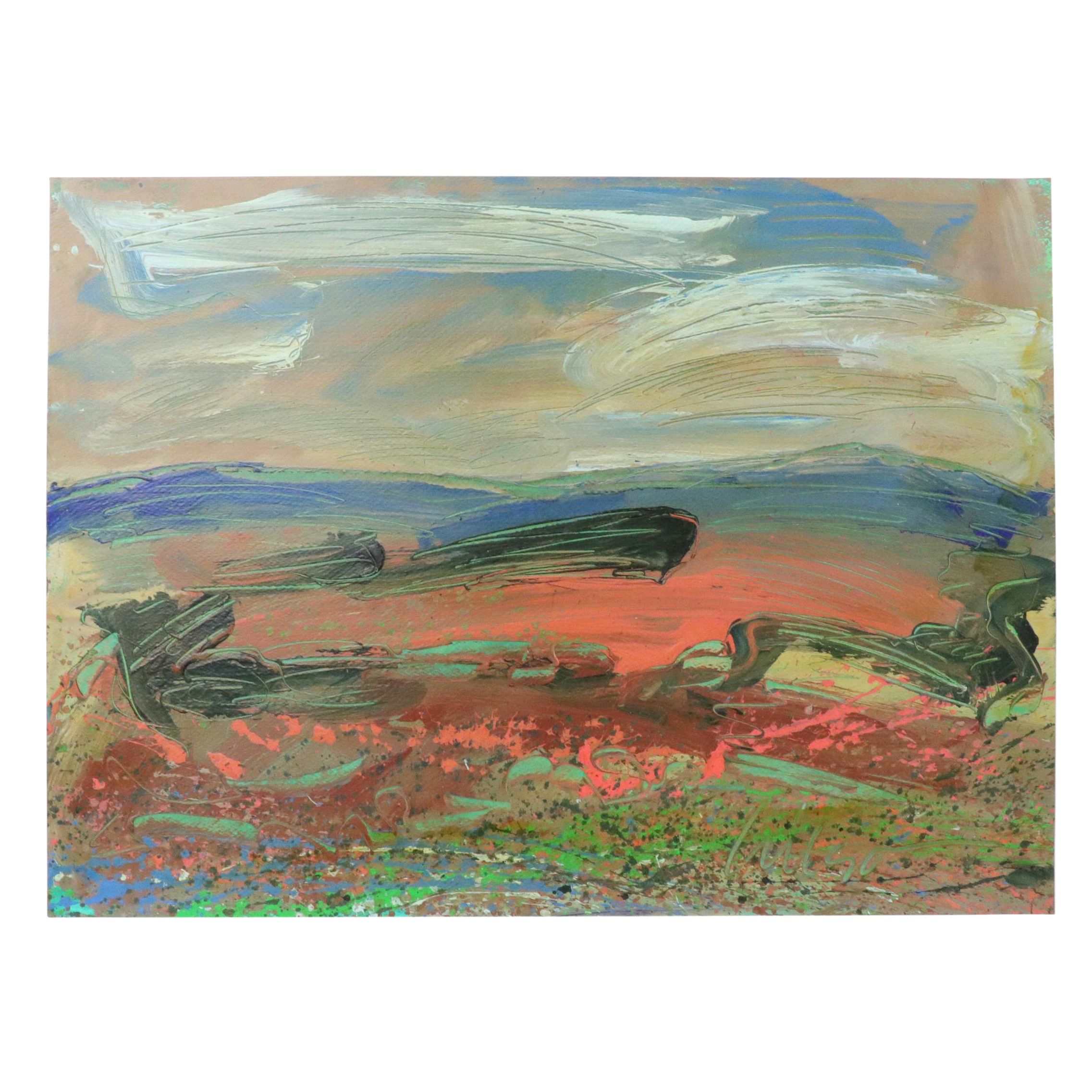 Harry Hilson Modern Landscape Acrylic Painting