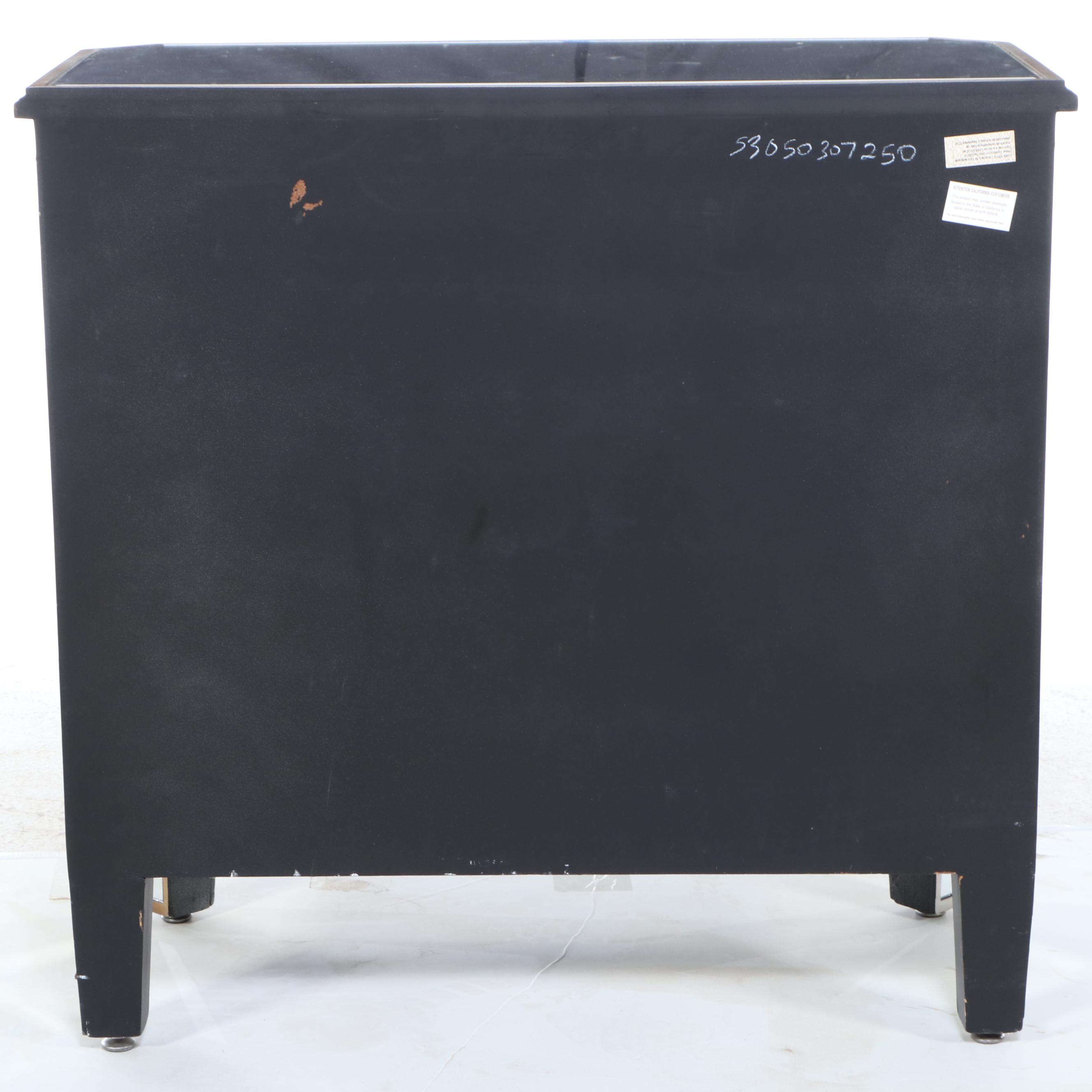 Neoclassical Style Gilt-Decorated and Mirrored Glass Side Cabinet