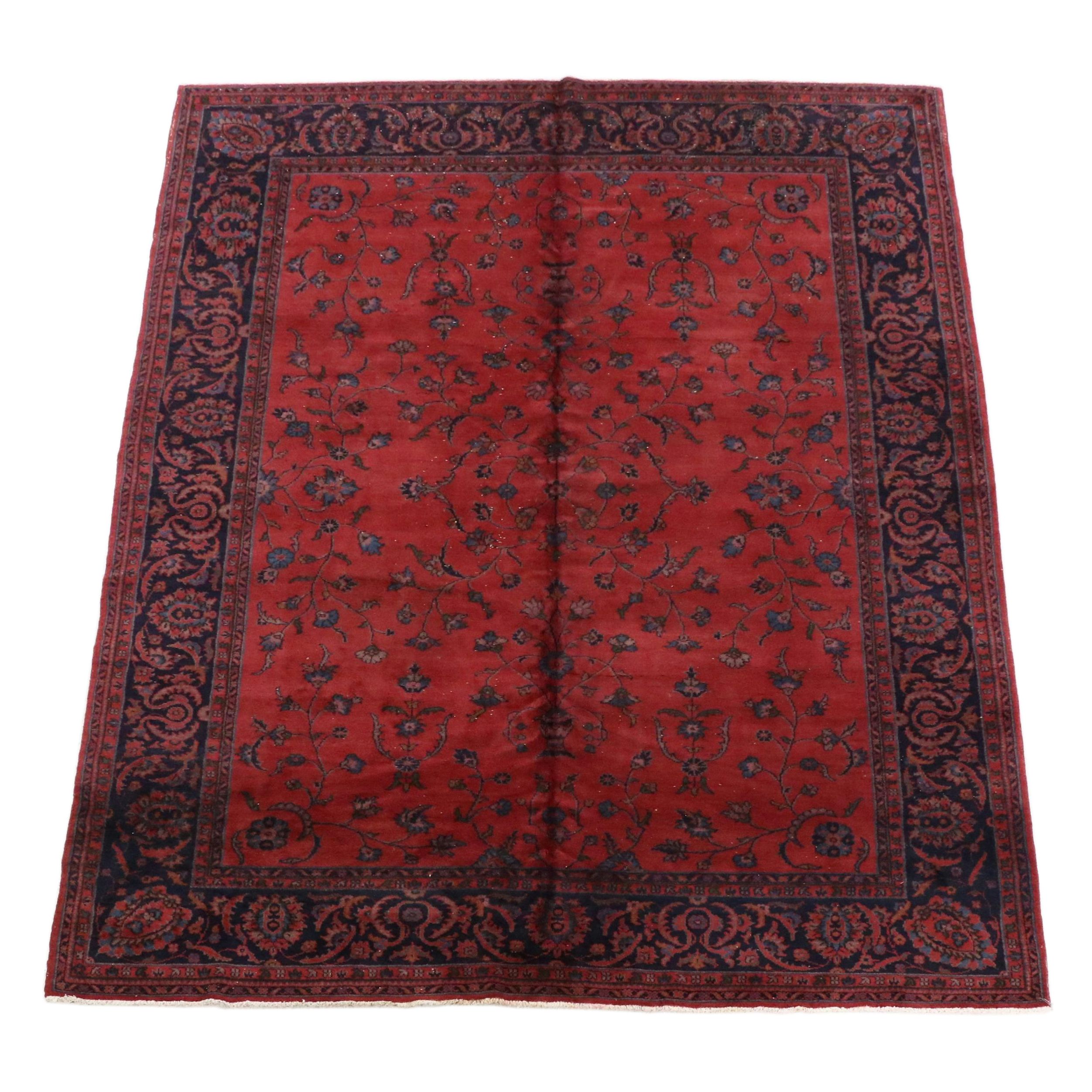 8'11 x 12' Hand-Knotted Persian Sarouk Room-Sized Rug