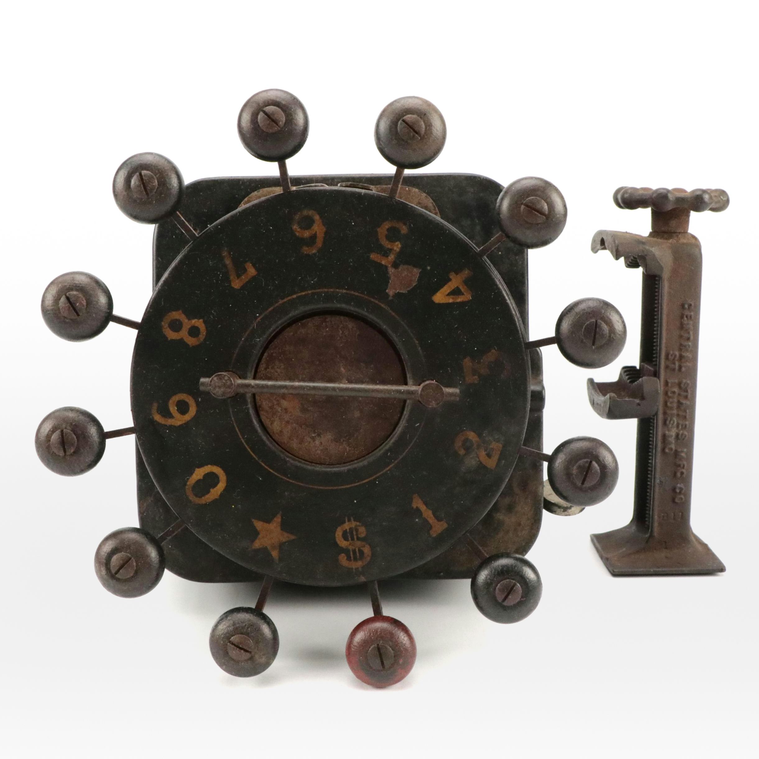 Brady Automatic Bank Check Punch Machine with "Speedo" Jar Opener