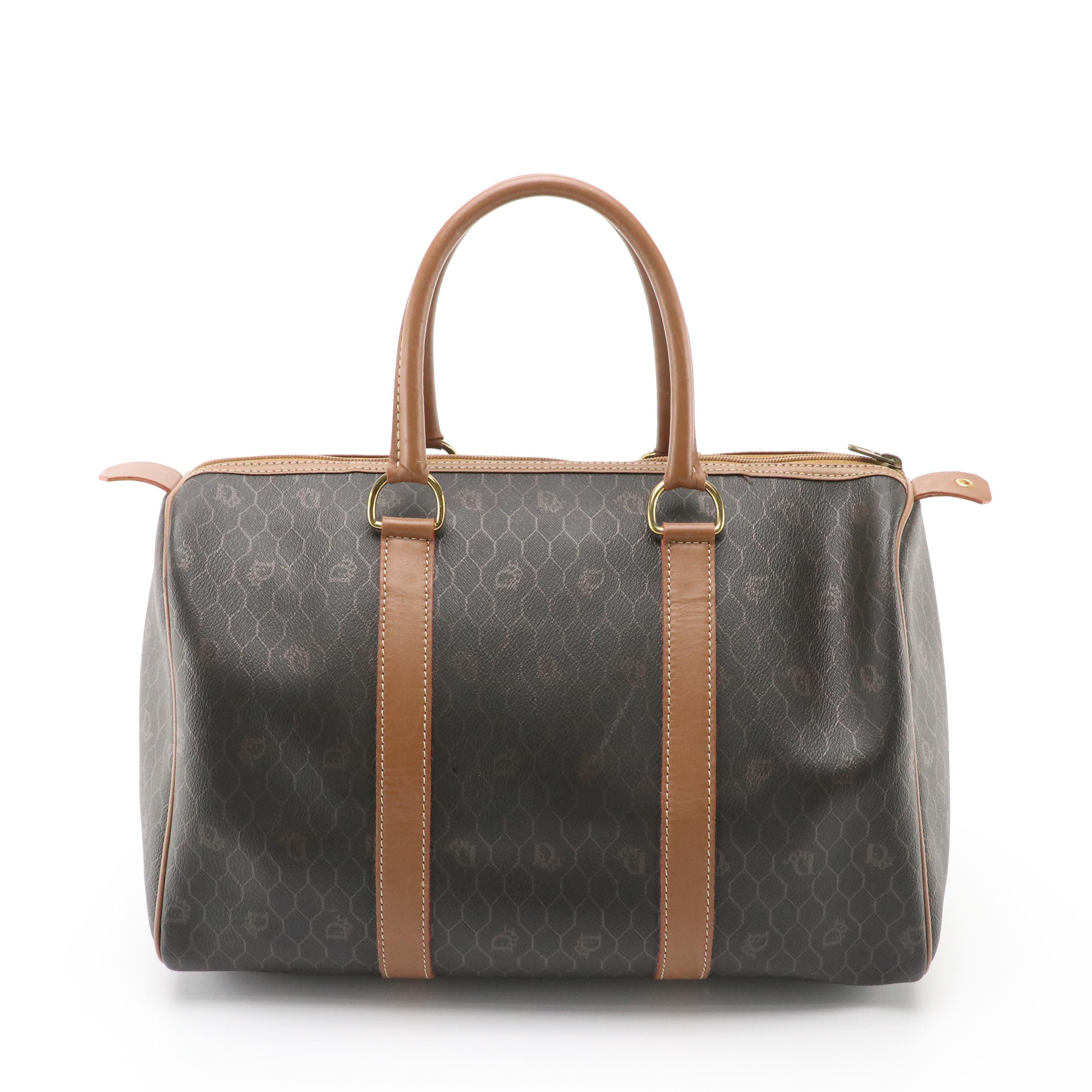 Christian Dior Boston Bag in Monogram Honeycomb Canvas and Leather