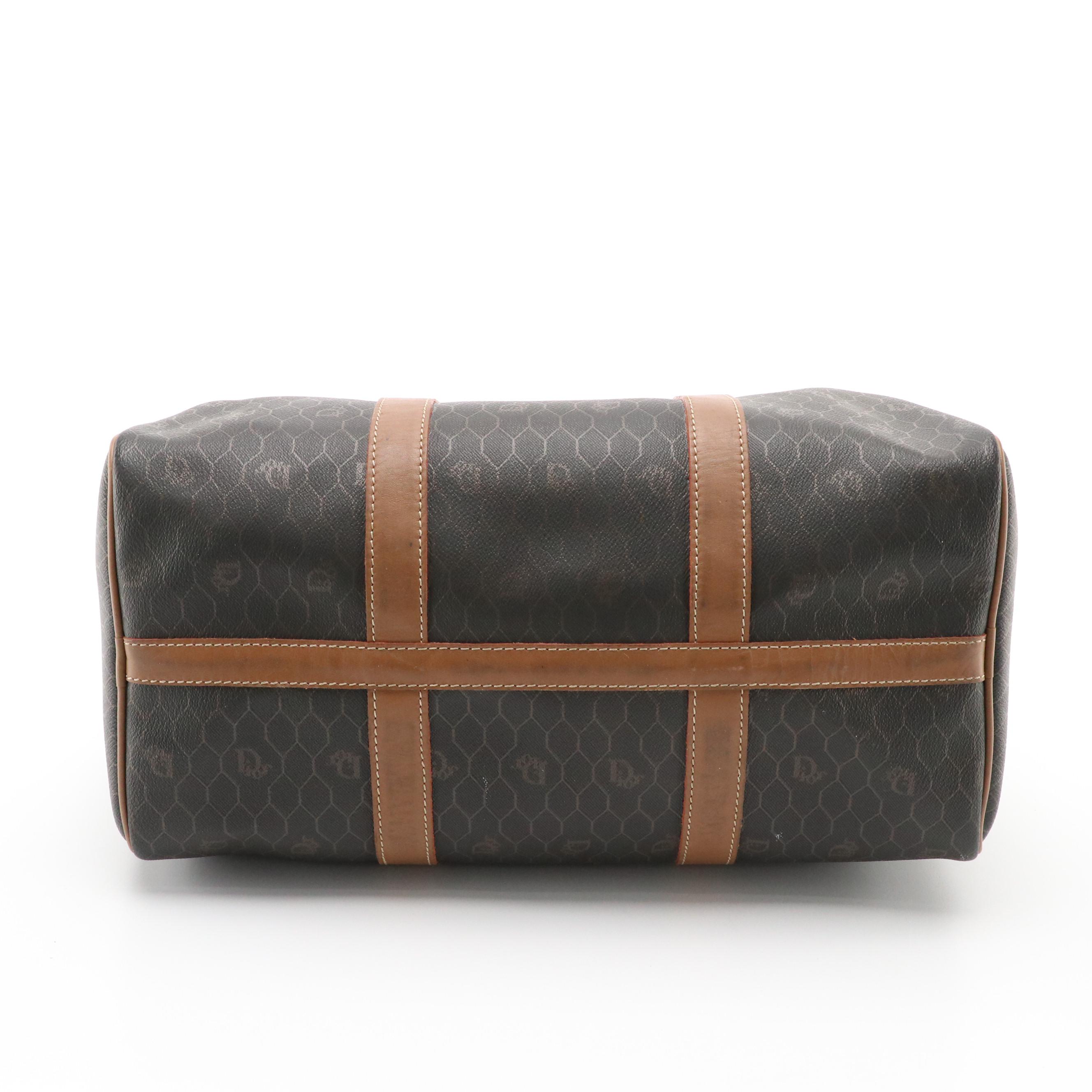 Christian Dior Boston Bag in Monogram Honeycomb Canvas and Leather