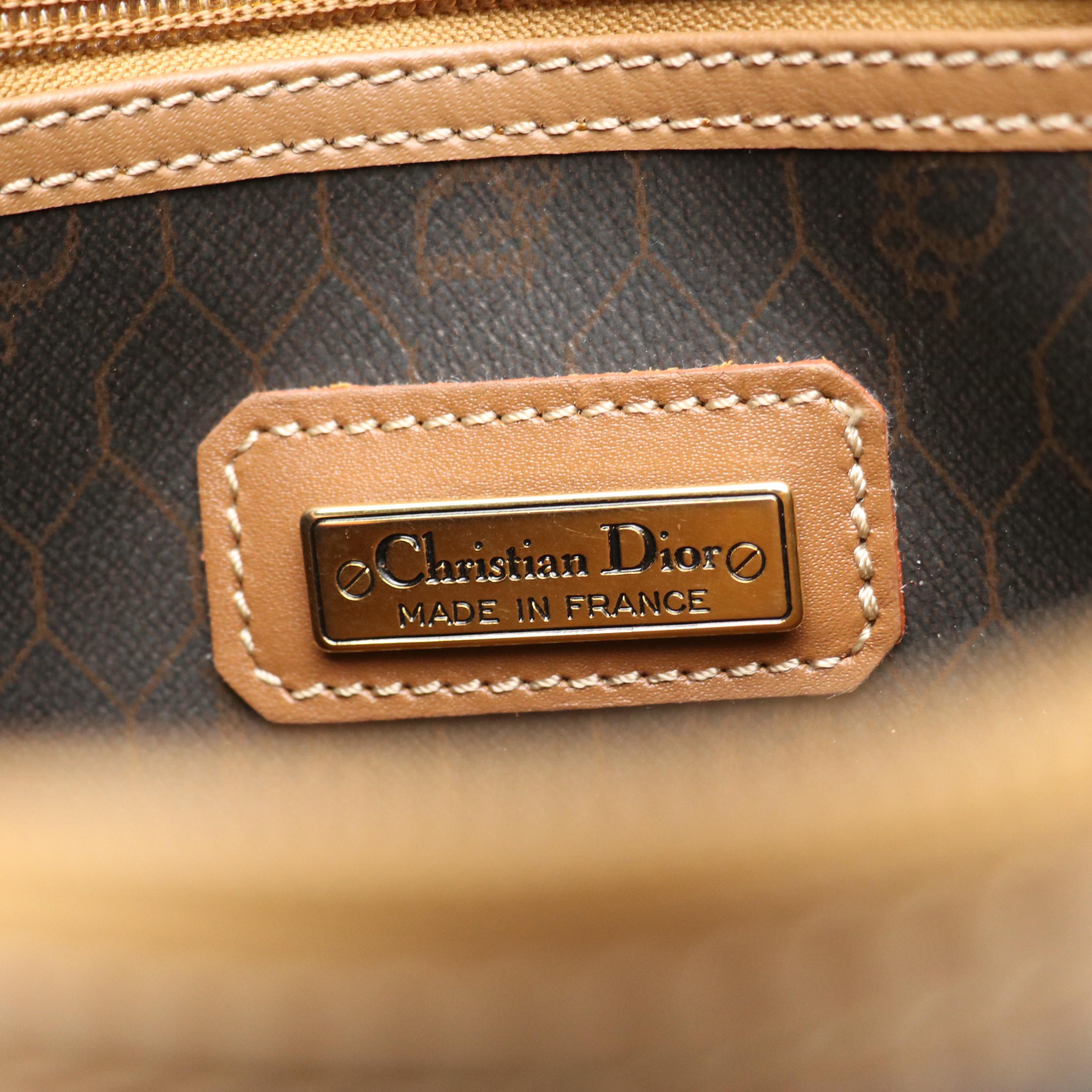 Christian Dior Boston Bag in Monogram Honeycomb Canvas and Leather