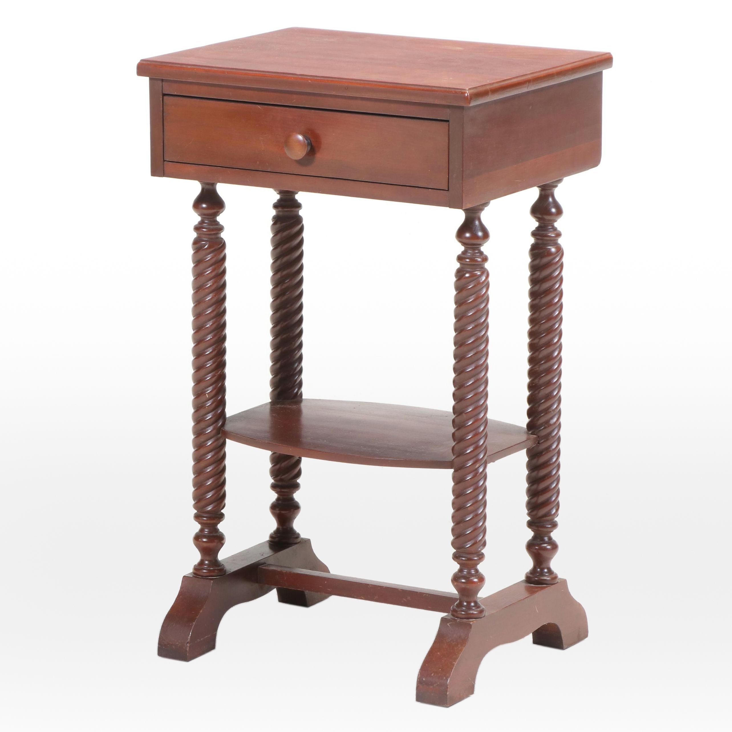 Consider H. Willett Wildwood Cherry Barley Twist End Table, 20th Century