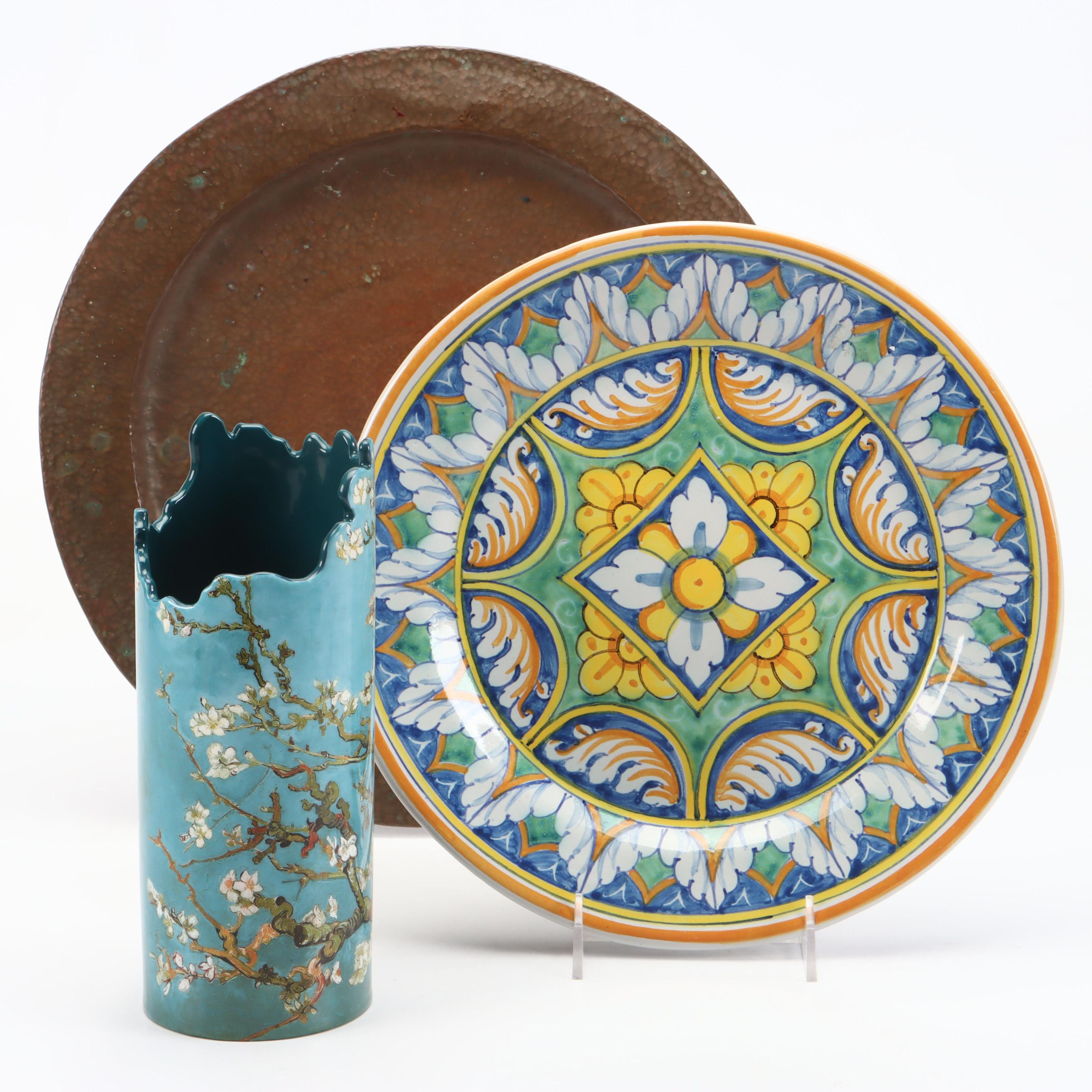 John Beswick for Silhouette d'Art Vincent Van Gogh Vase with Other Chargers