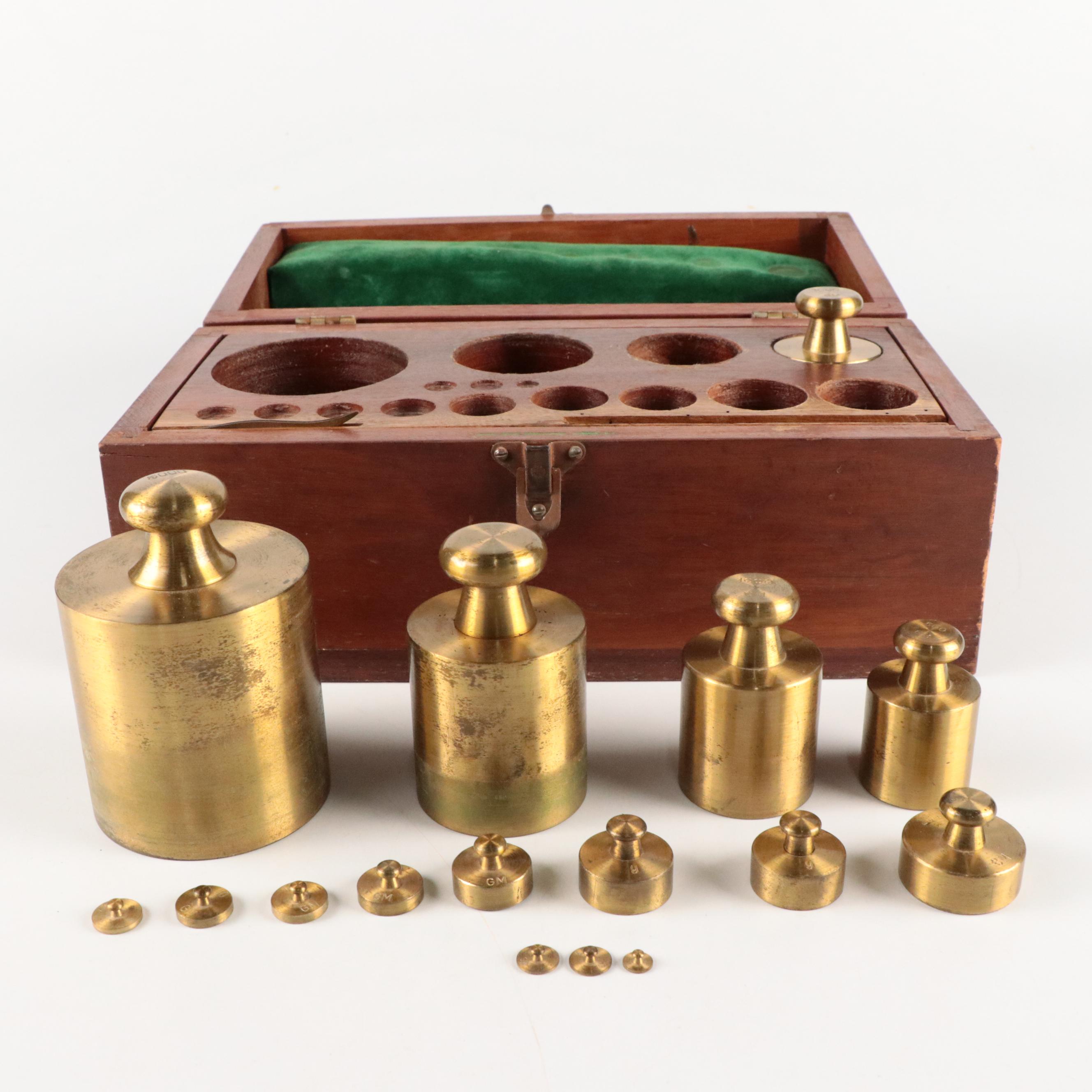 Fisher Brass Scale Weight Set with Presentation Storage Box