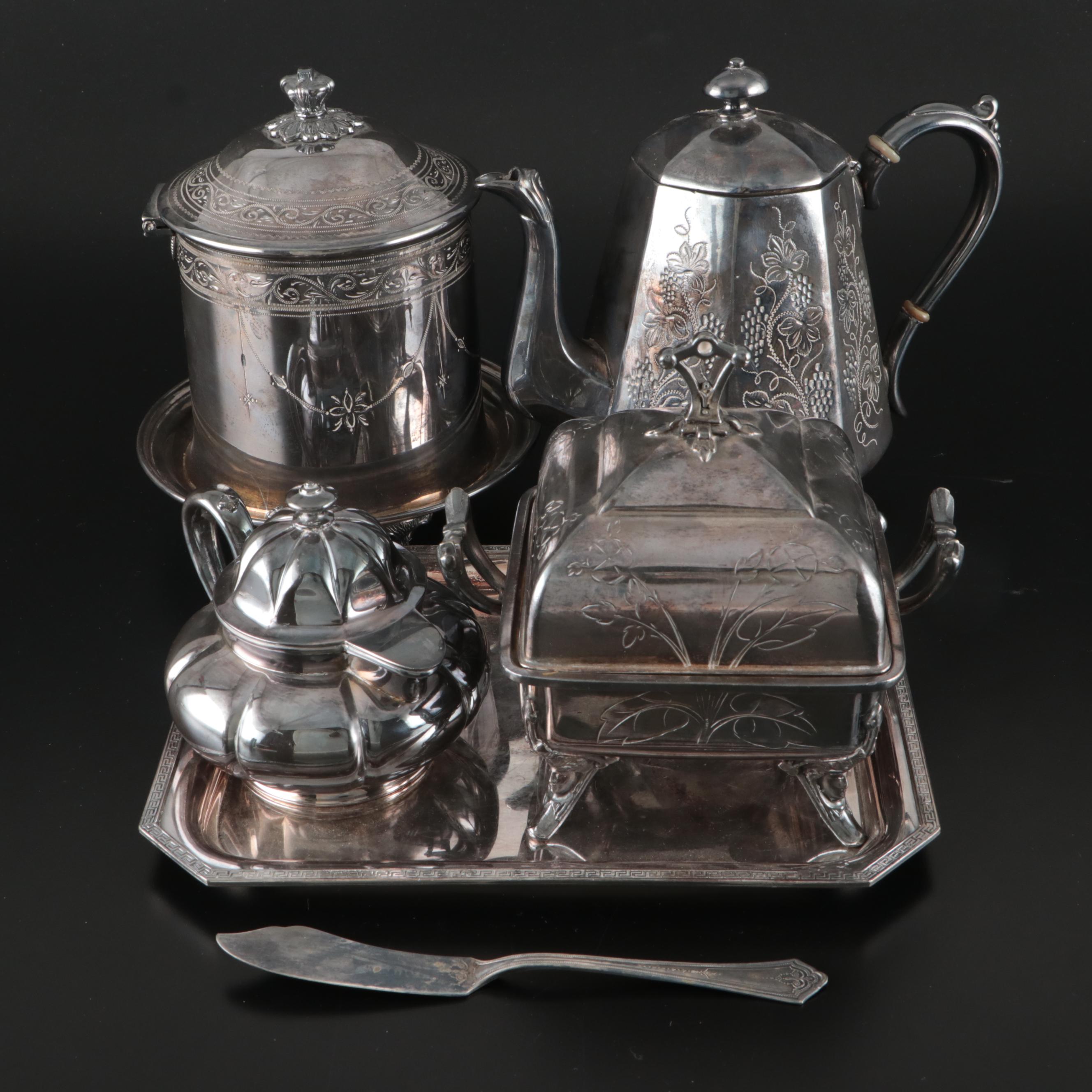 Victorian Lee & Wigfull with Reed & Barton and Other Silver Plate Serveware