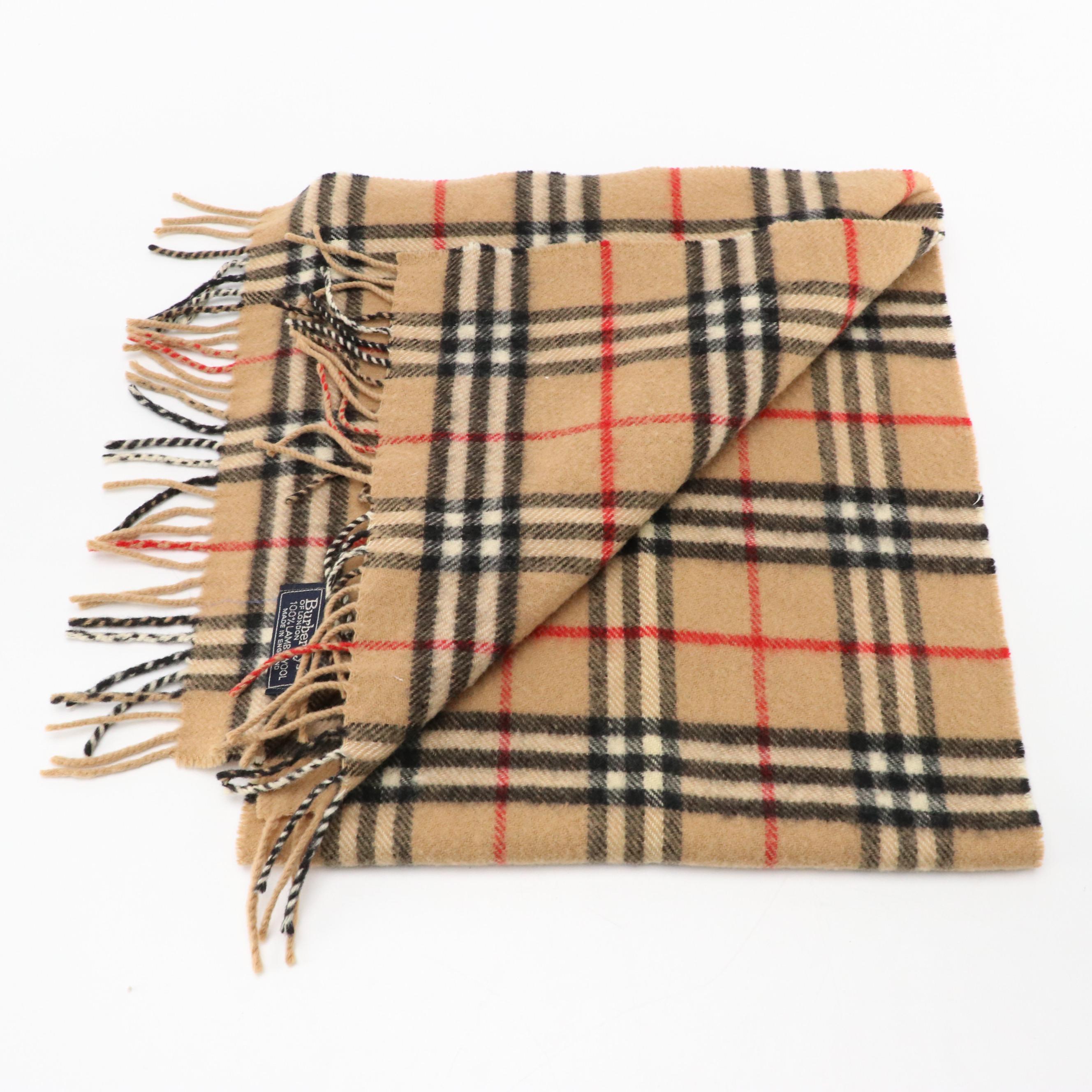 Burberrys of London Lambswool Fringe Scarf in Nova Check