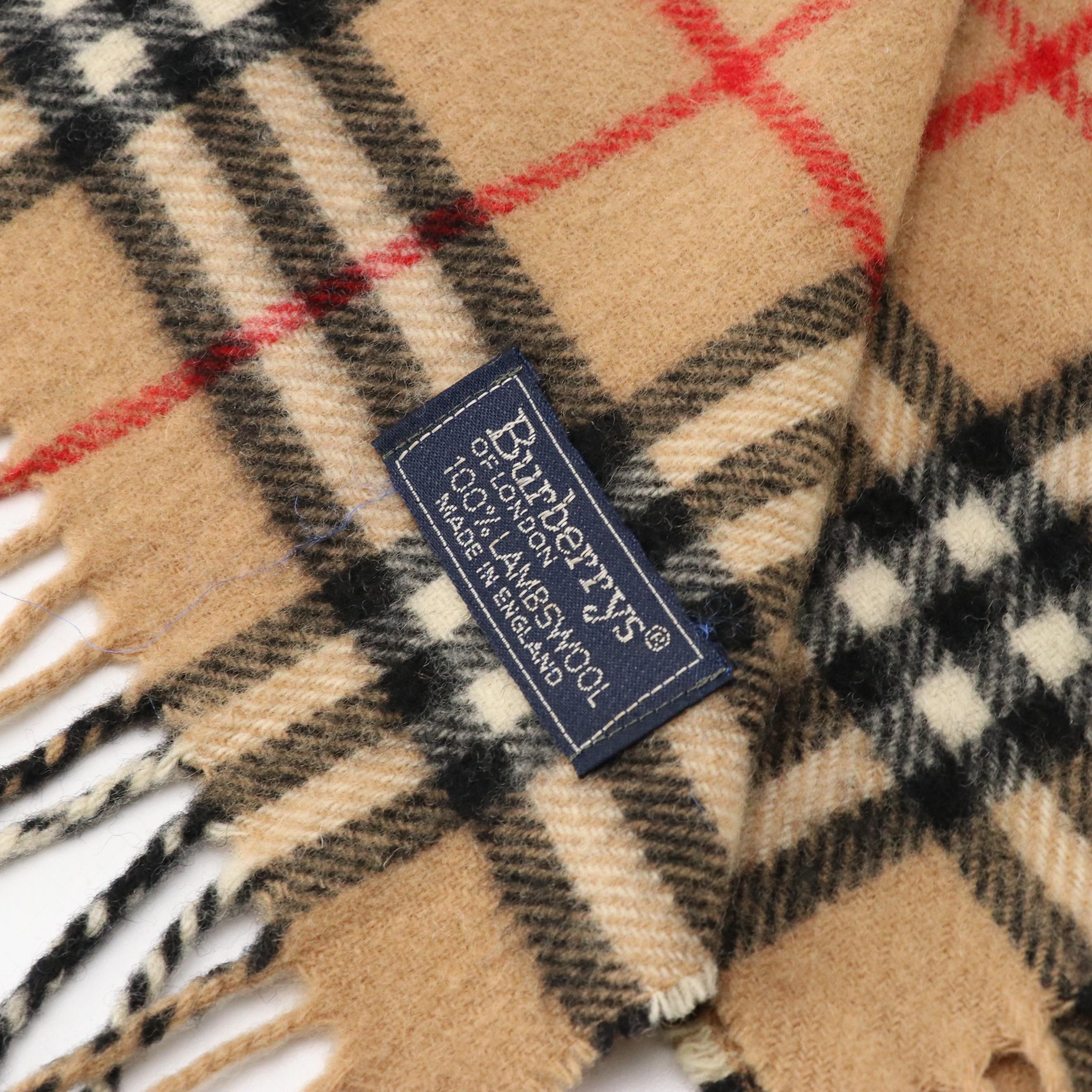 Burberrys of London Lambswool Fringe Scarf in Nova Check