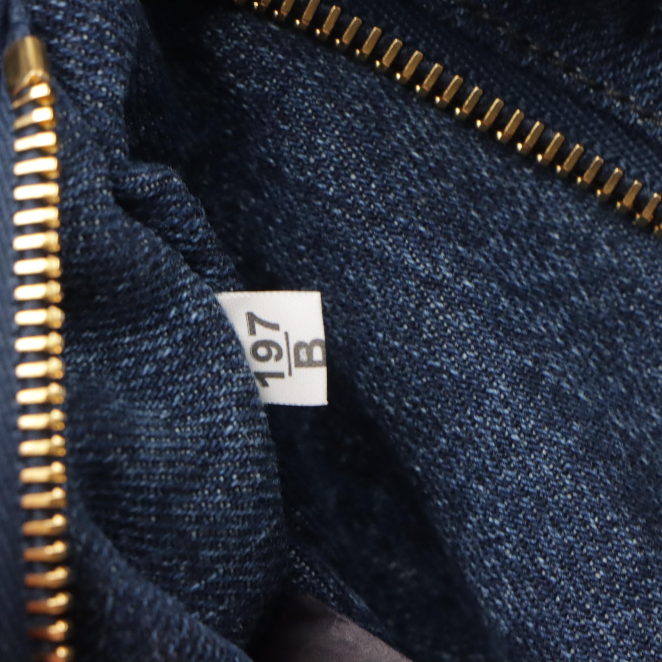 Prada Denim Canapa Logo Tote Bag