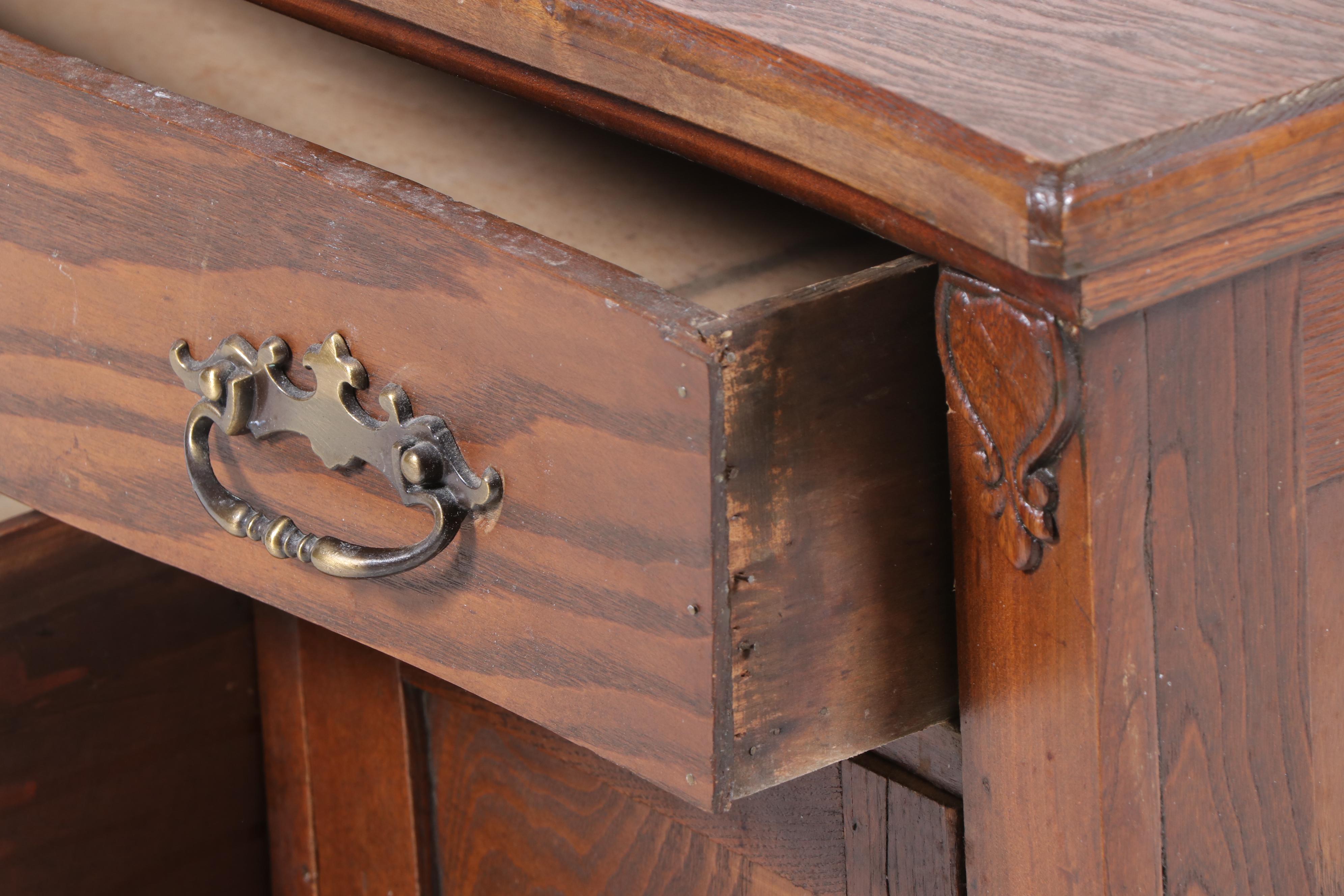 Late Victorian Ash Bowfront Washstand, Circa 1900