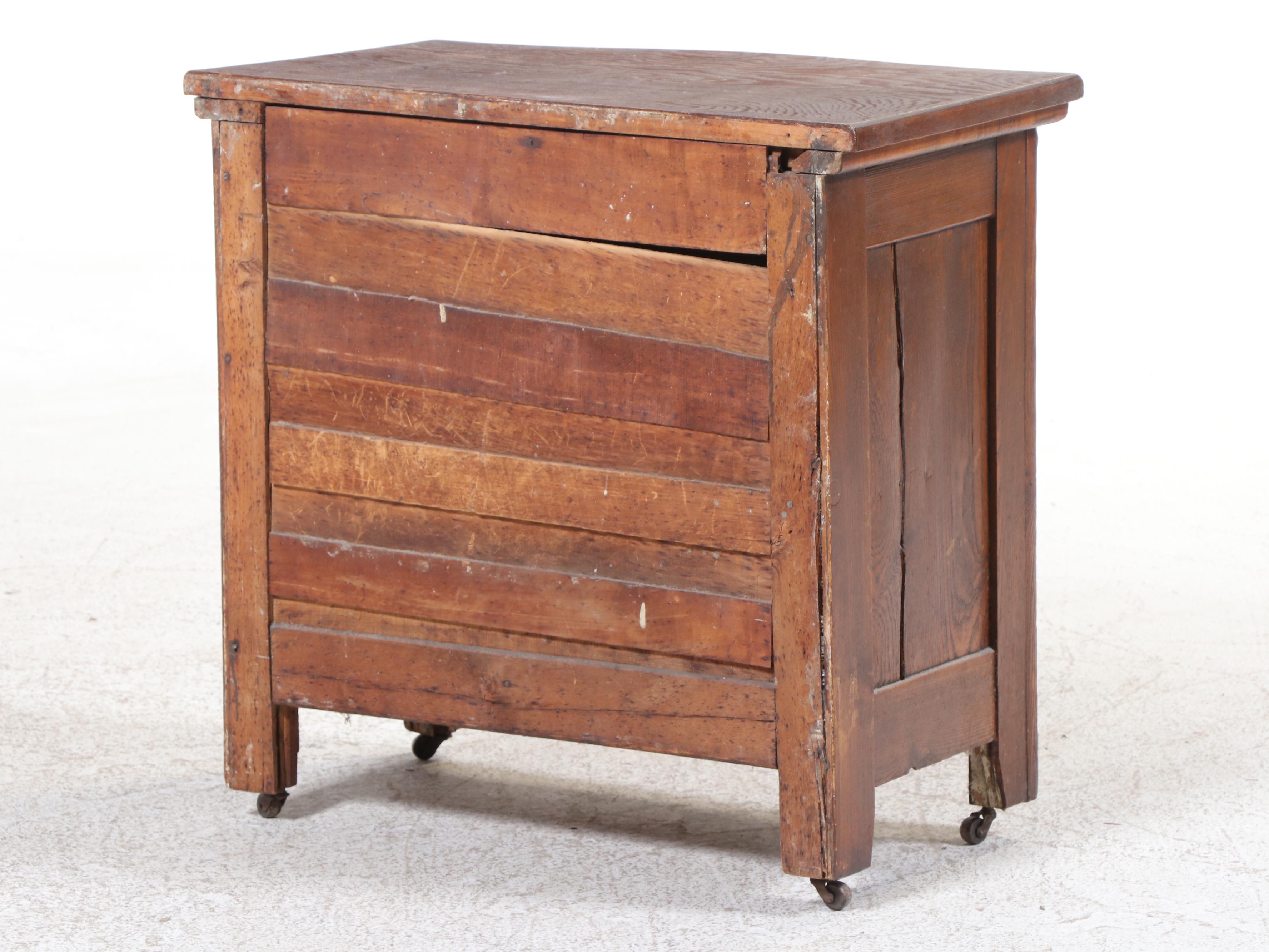 Late Victorian Ash Bowfront Washstand, Circa 1900