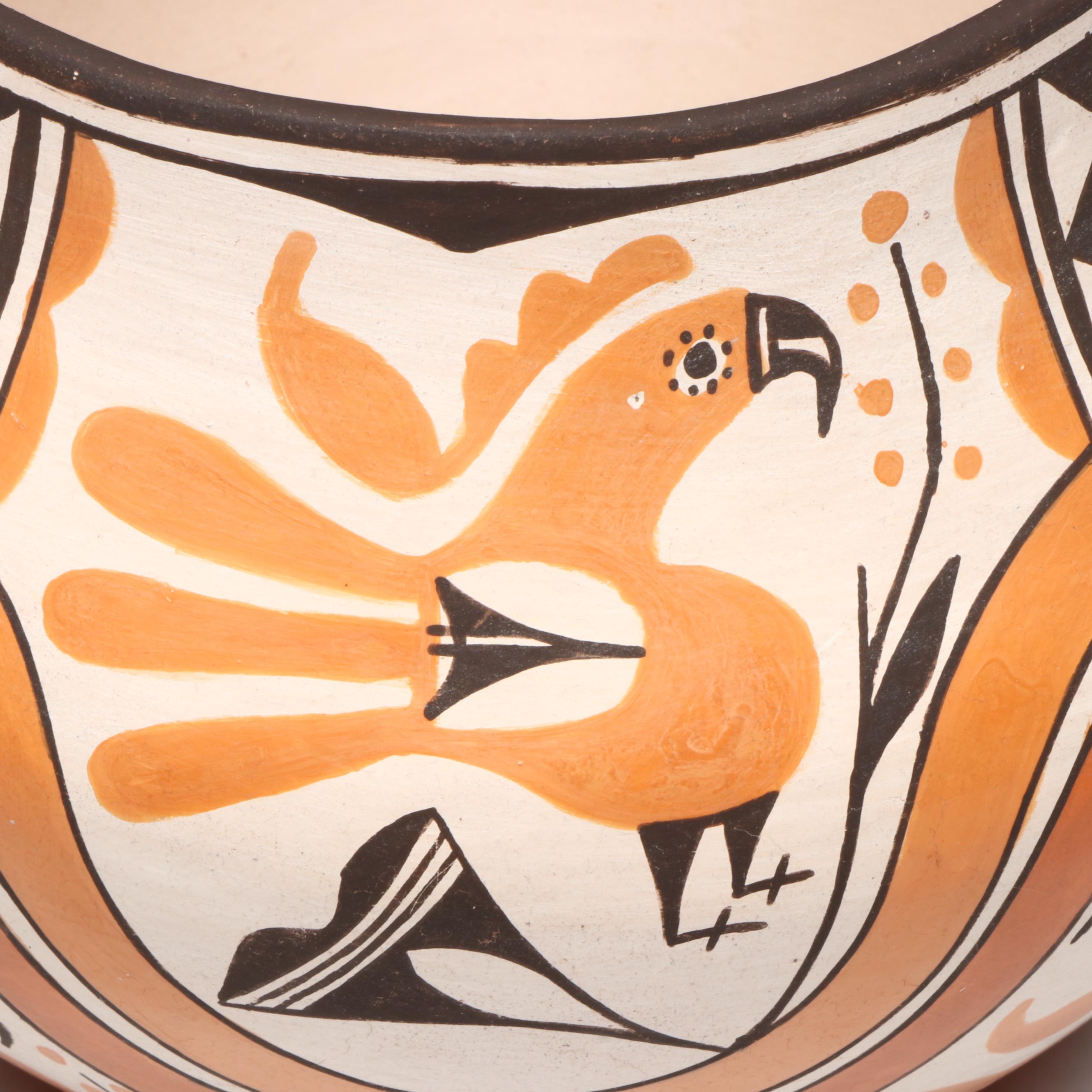 Rose Chino Garcia Acoma Pottery Polychrome Parrot Olla