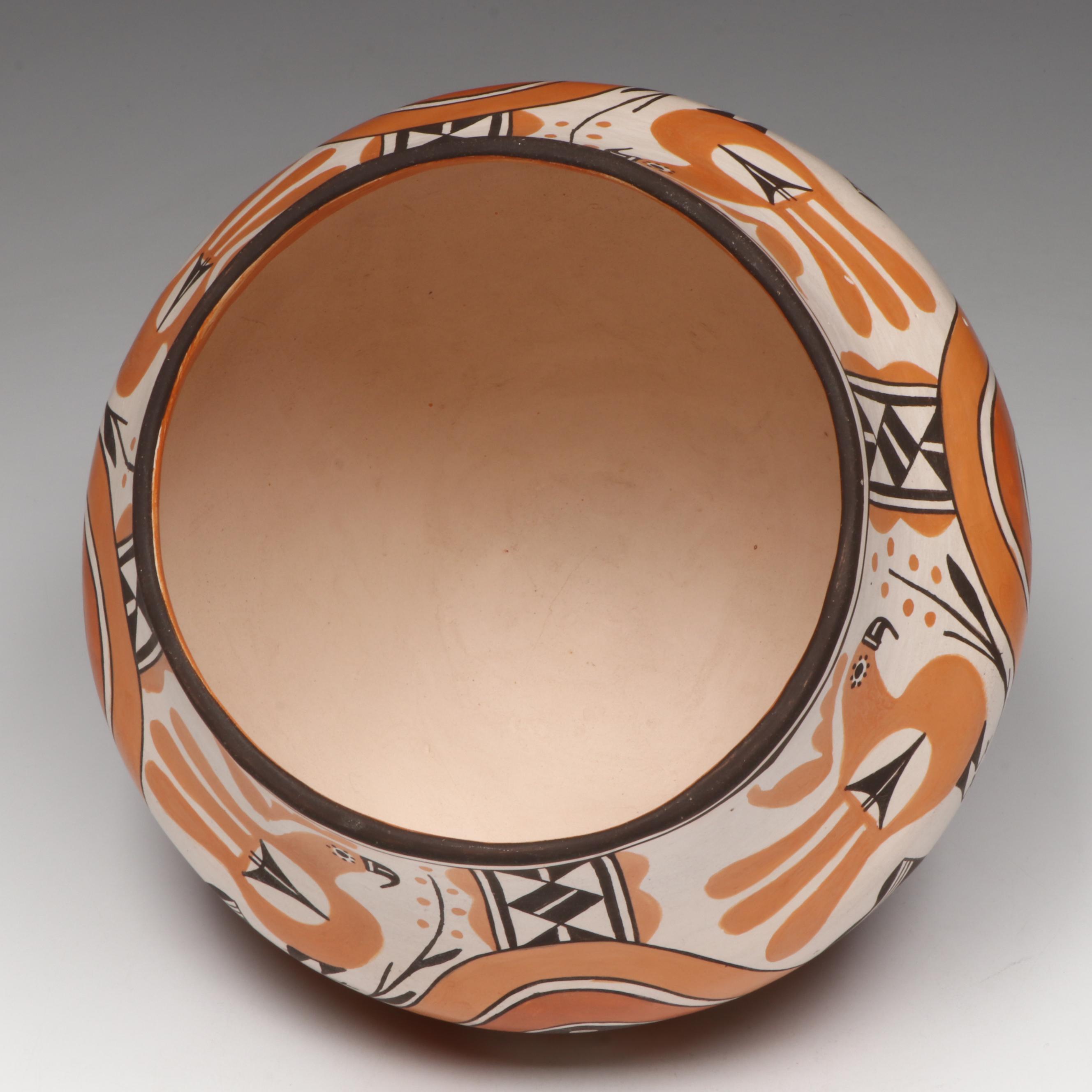 Rose Chino Garcia Acoma Pottery Polychrome Parrot Olla