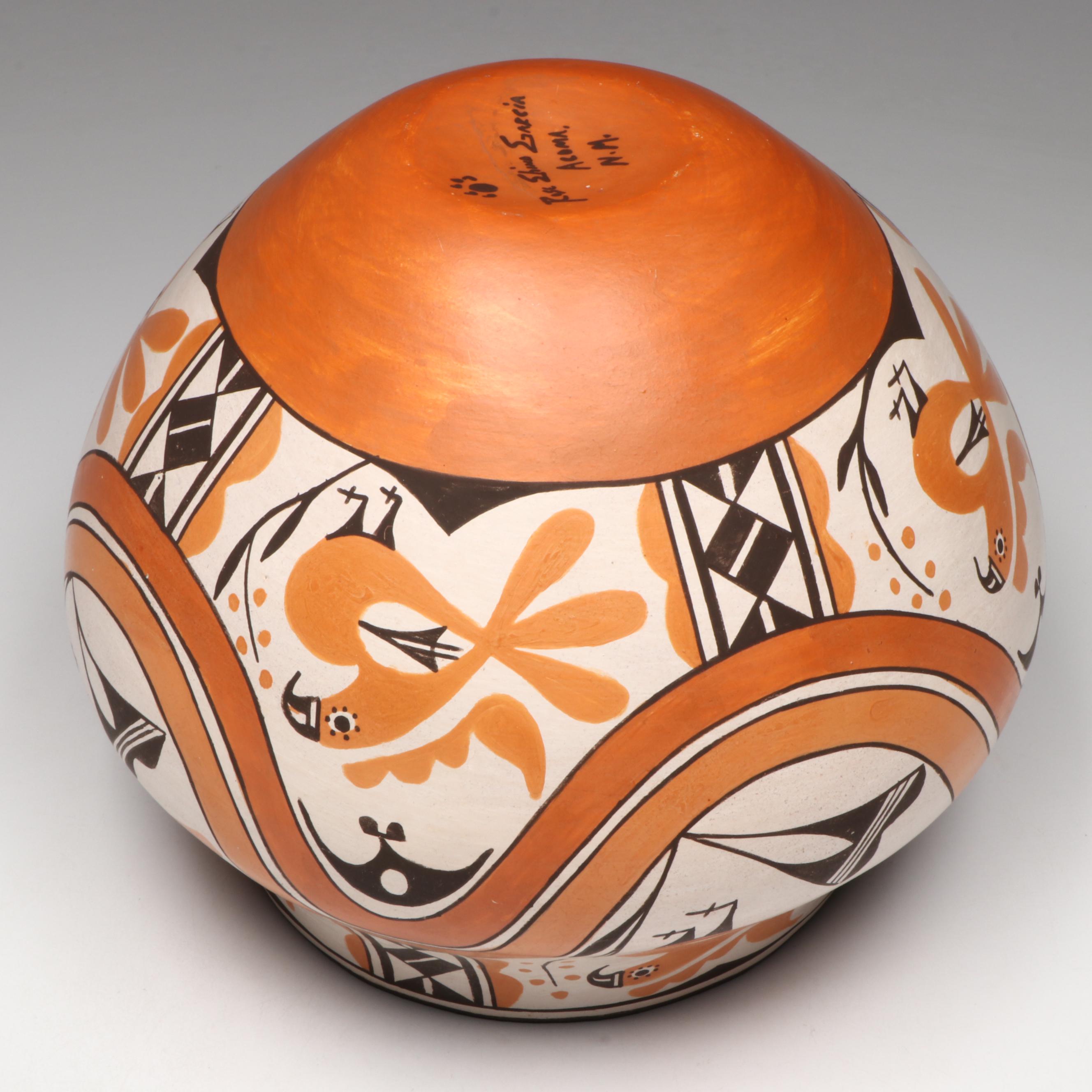 Rose Chino Garcia Acoma Pottery Polychrome Parrot Olla