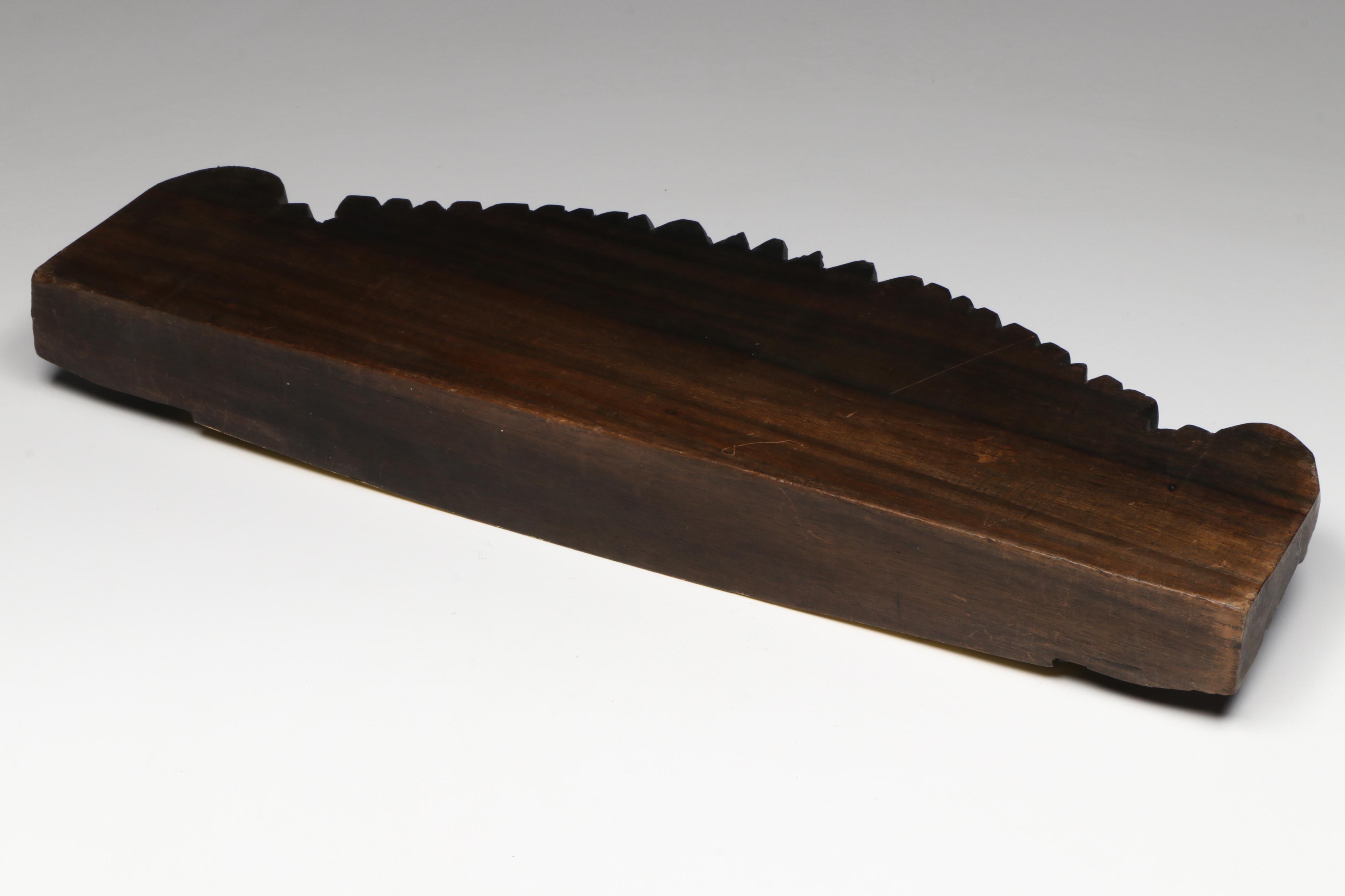 Footed Crystal Inkwell with Hand-Carved Desk Sign