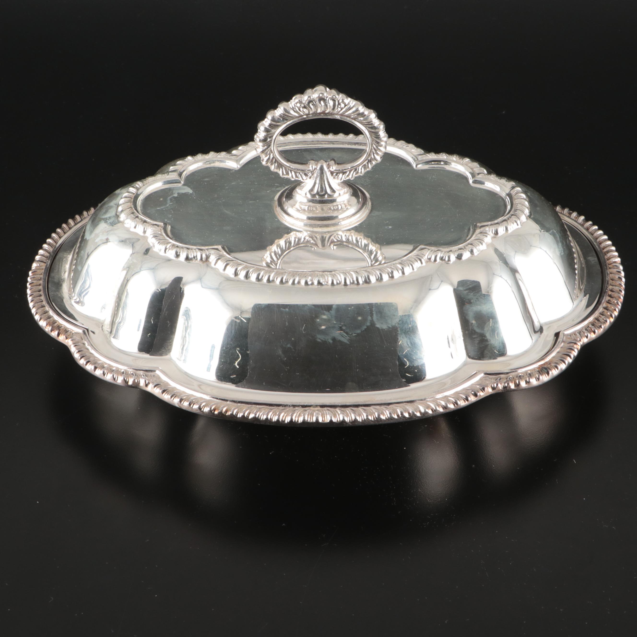 International Silver Co Tray with Silver Plate and Other Serving Pieces