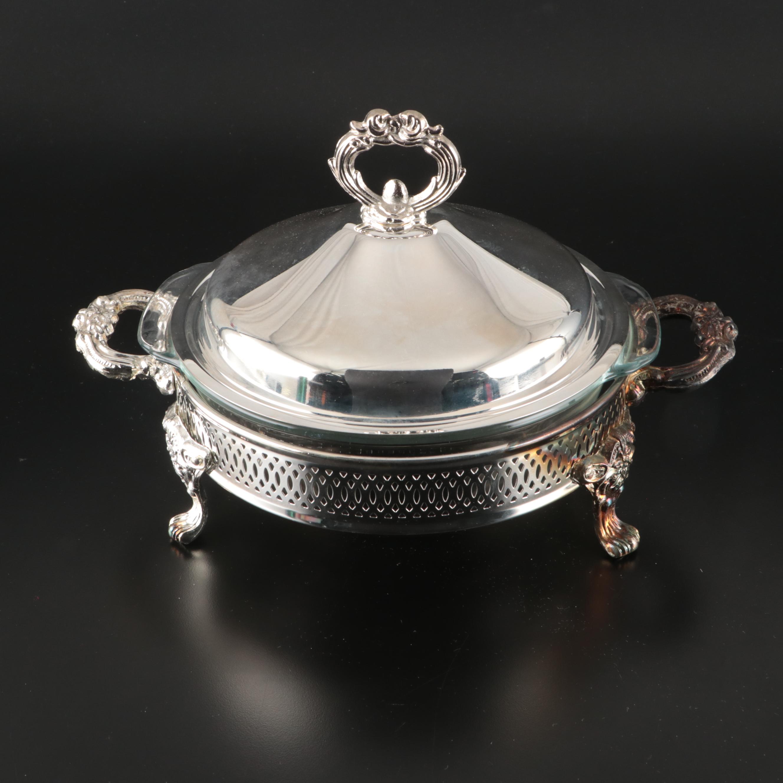 International Silver Co Tray with Silver Plate and Other Serving Pieces