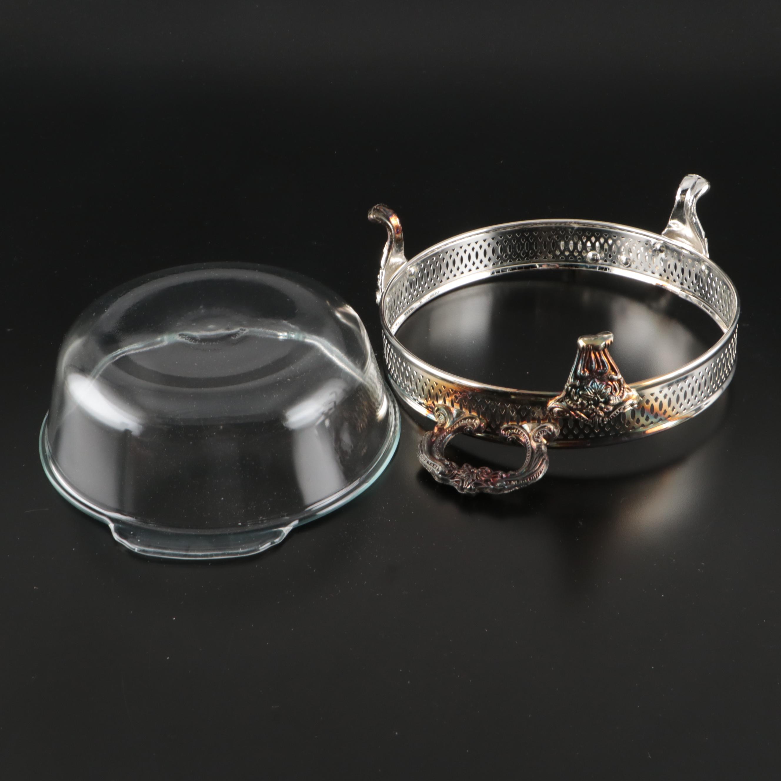 International Silver Co Tray with Silver Plate and Other Serving Pieces