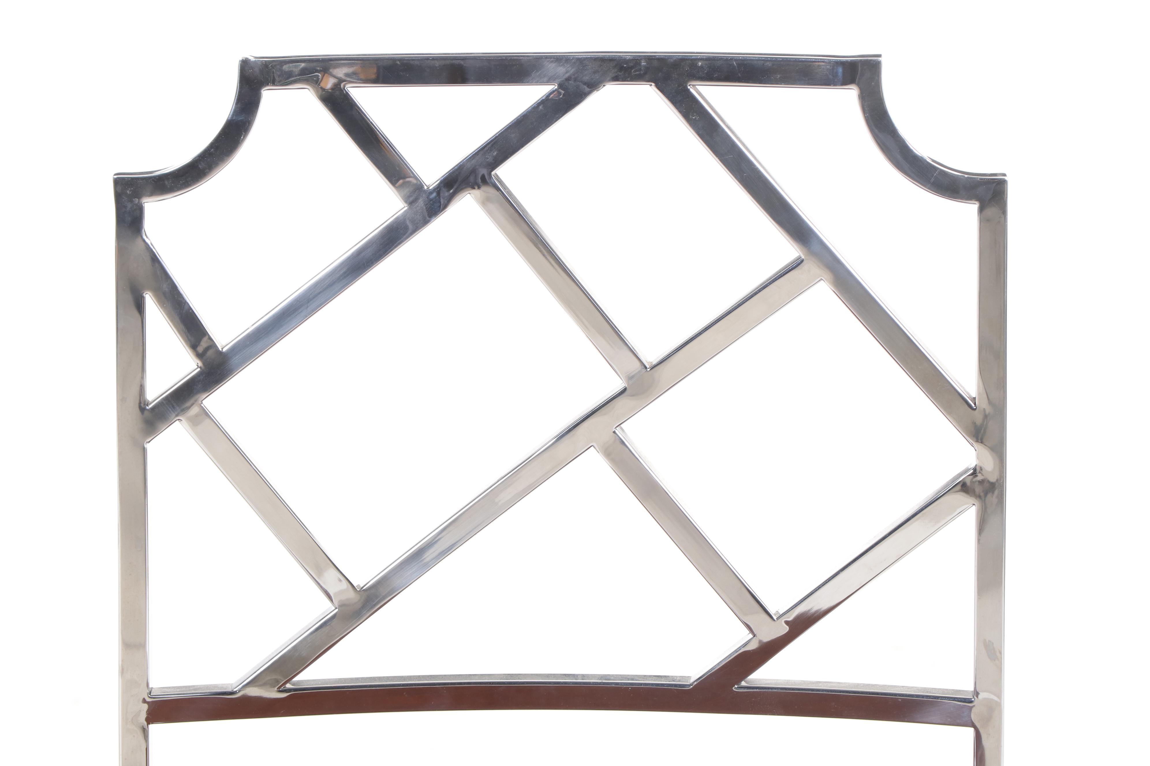 Ballard Designs "Soko" Chrome and Leather Adjustable-Height Swivel Desk Chair