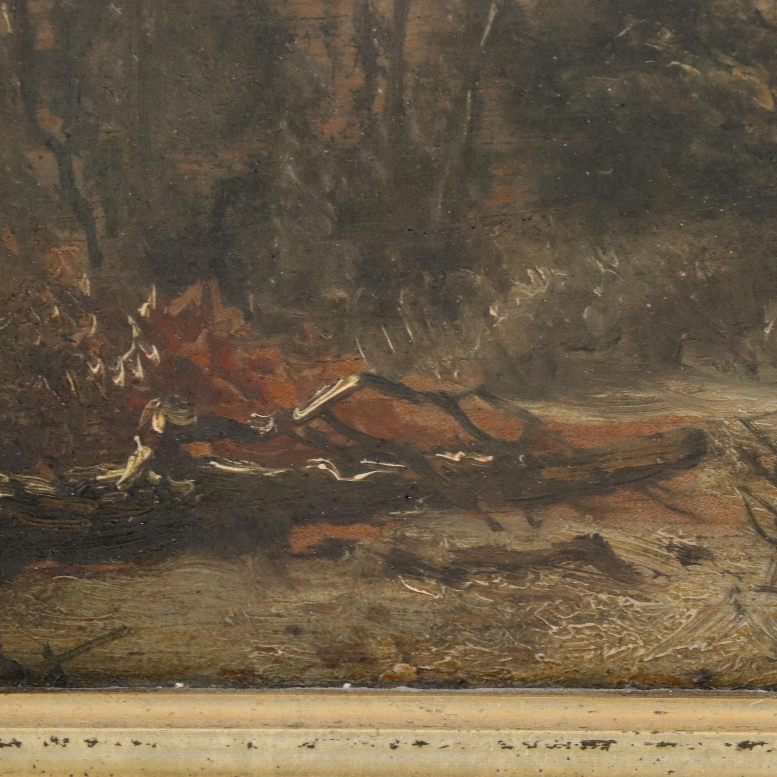 Winter Landscape Oil Painting, Late 19th to Early 20th Century