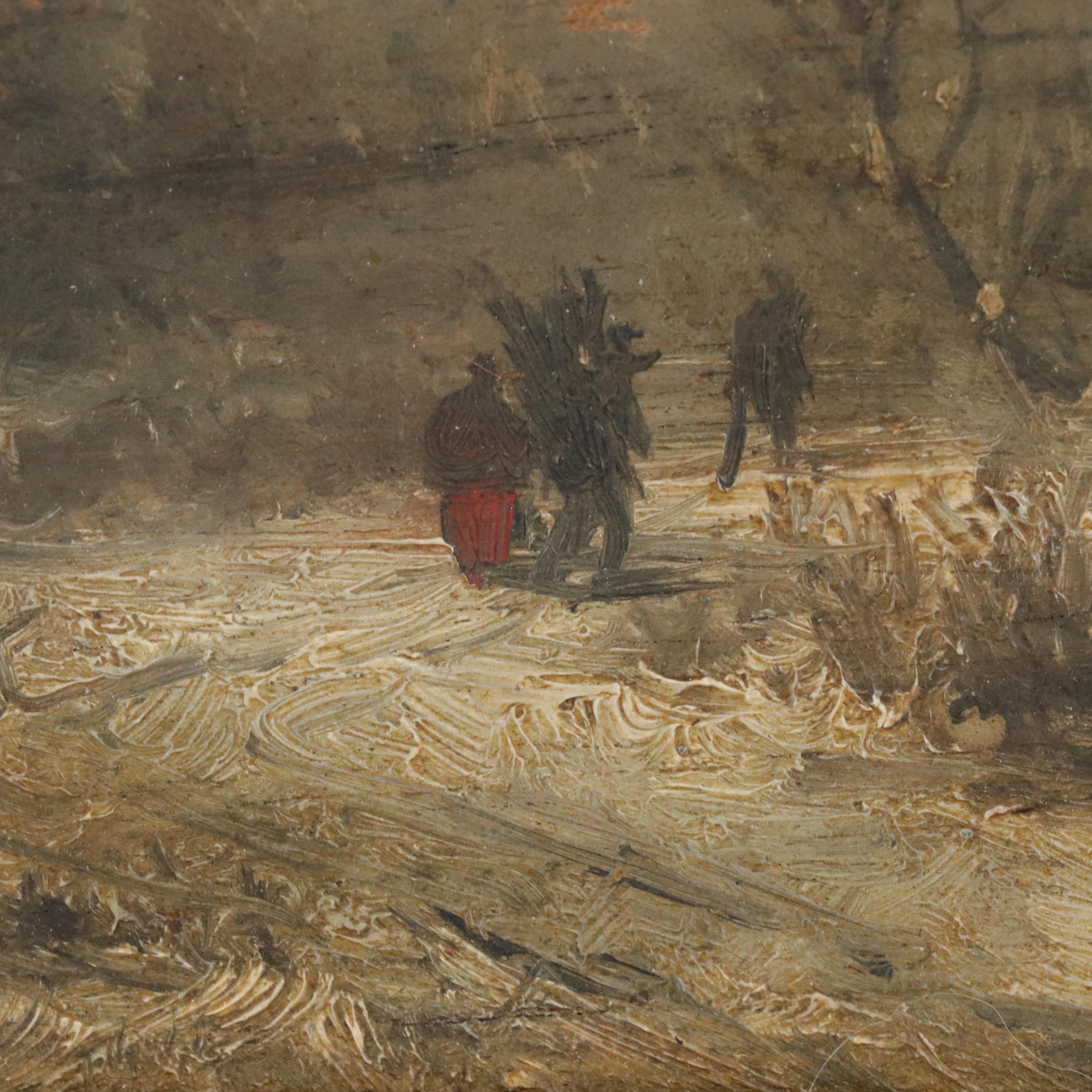 Winter Landscape Oil Painting, Late 19th to Early 20th Century