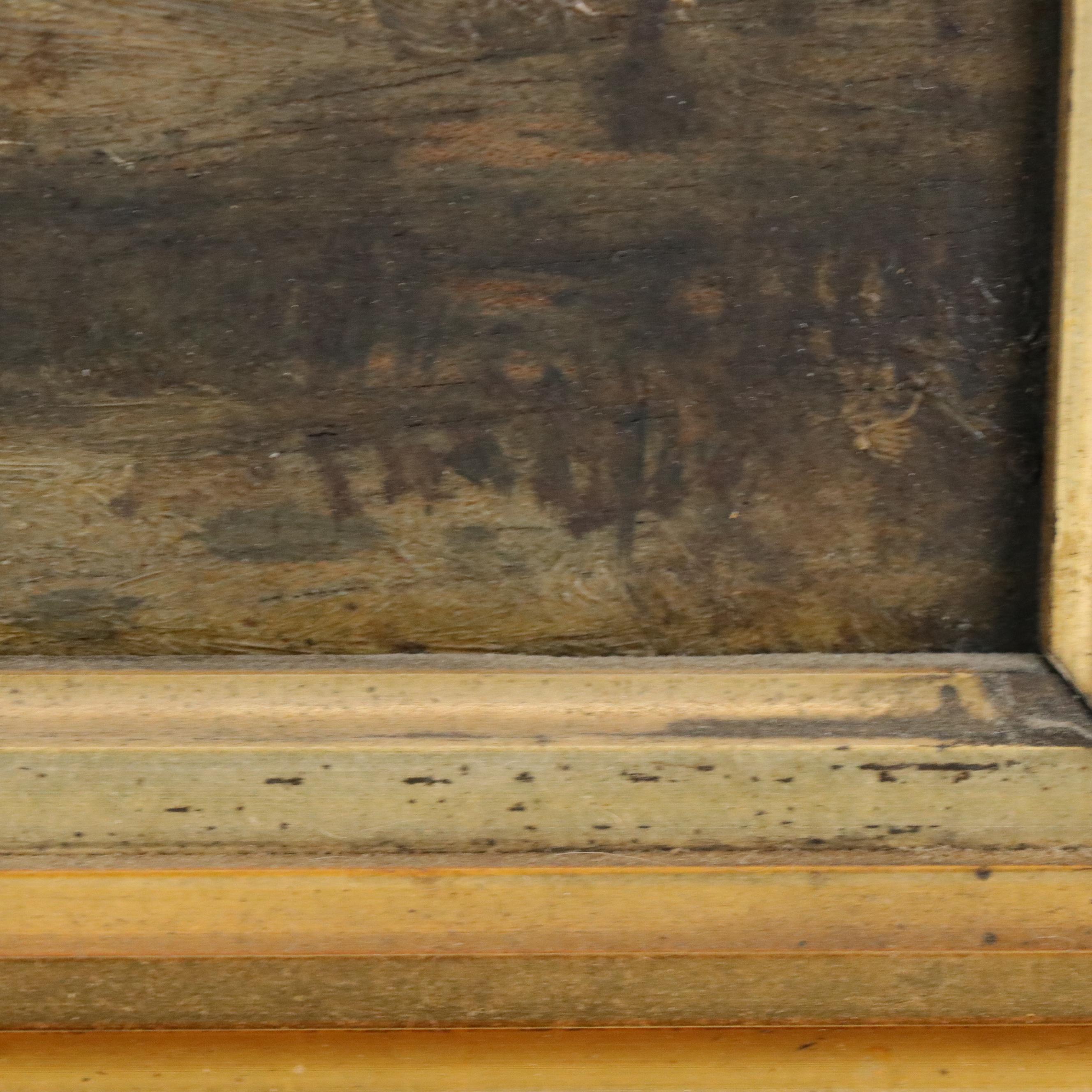 Winter Landscape Oil Painting, Late 19th to Early 20th Century