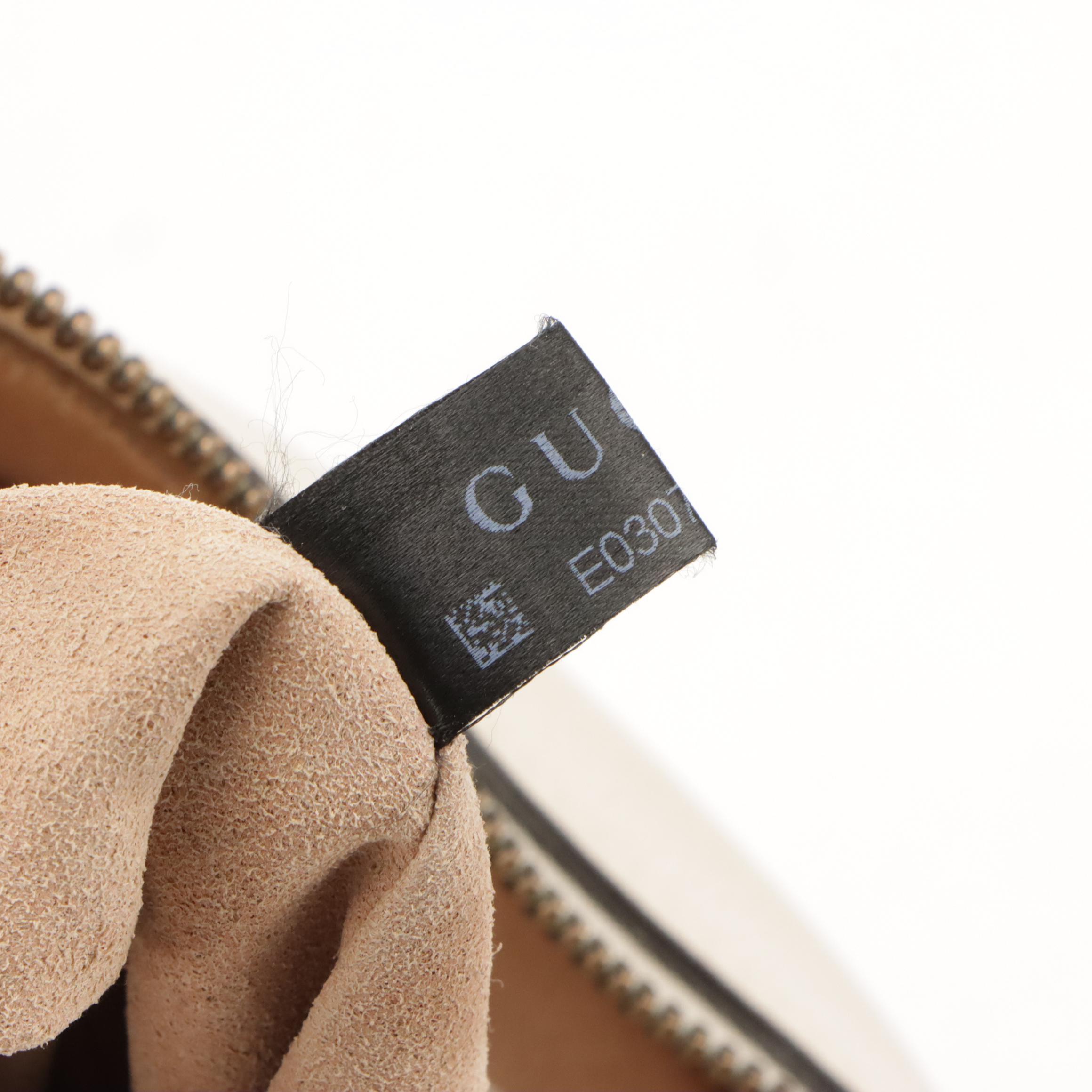 Gucci GG Marmont Round Mini Bag in Off-White Matelassé Leather