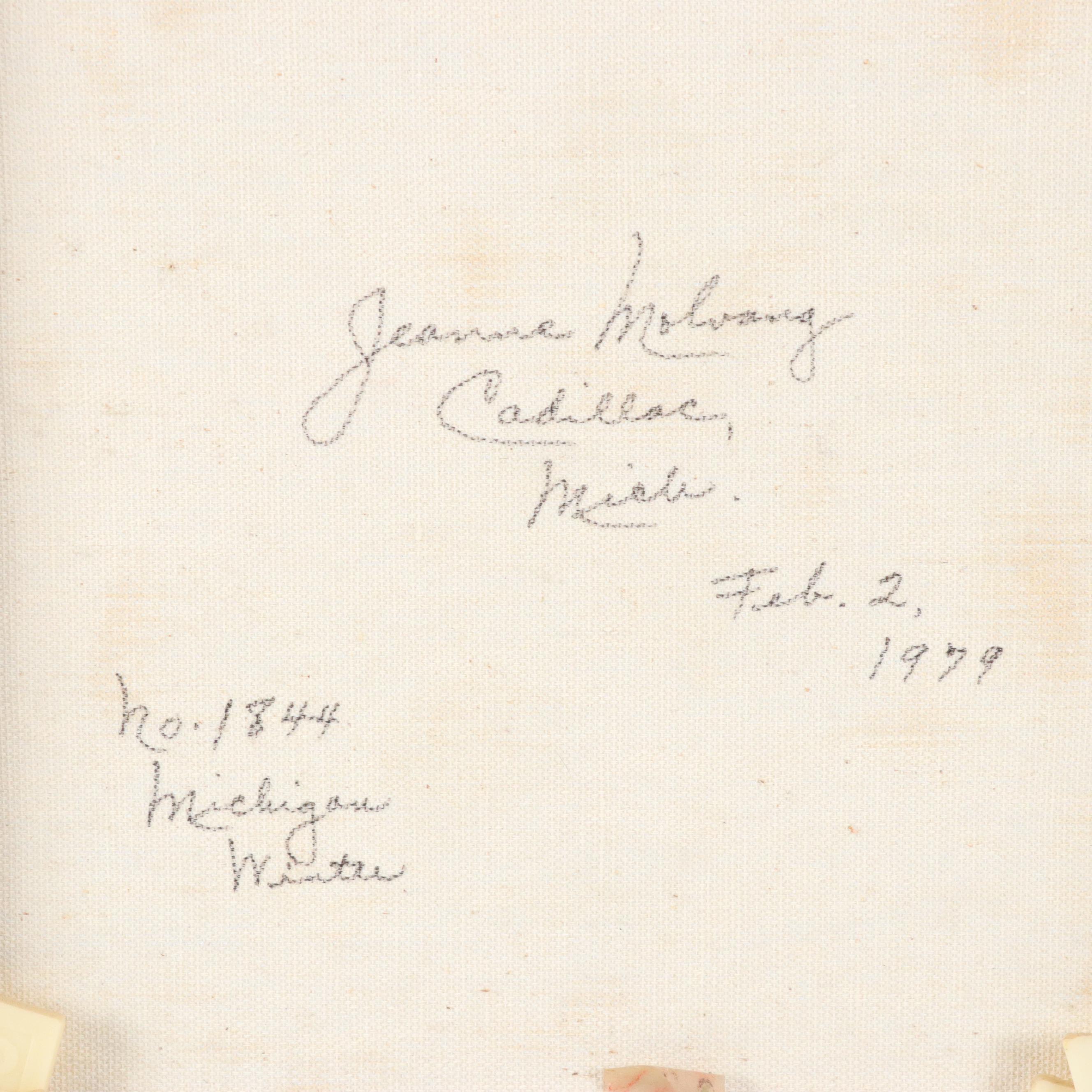 Jeanne Moluang Oil Painting "Michigan Winter," 1979