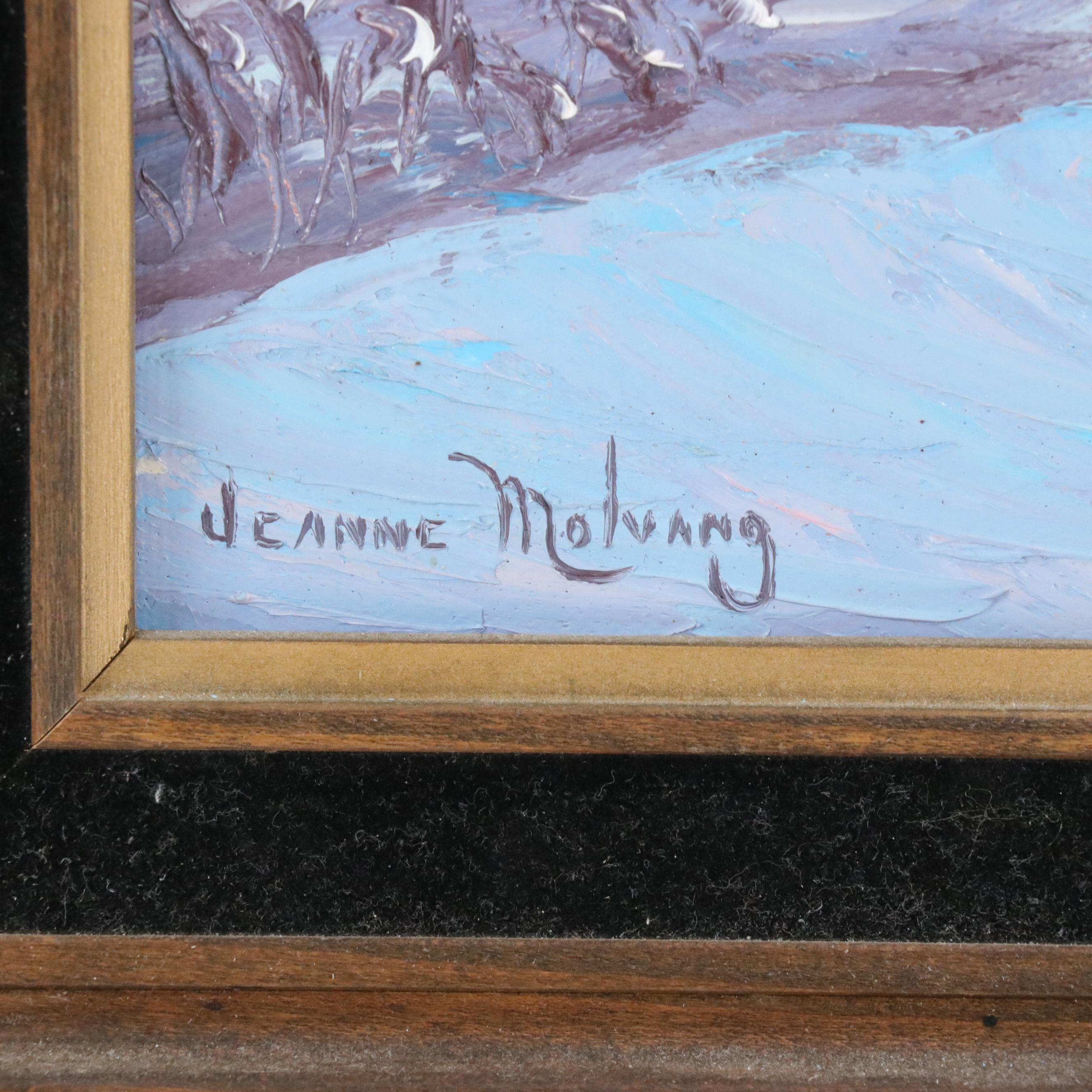 Jeanne Moluang Oil Painting "Michigan Winter," 1979