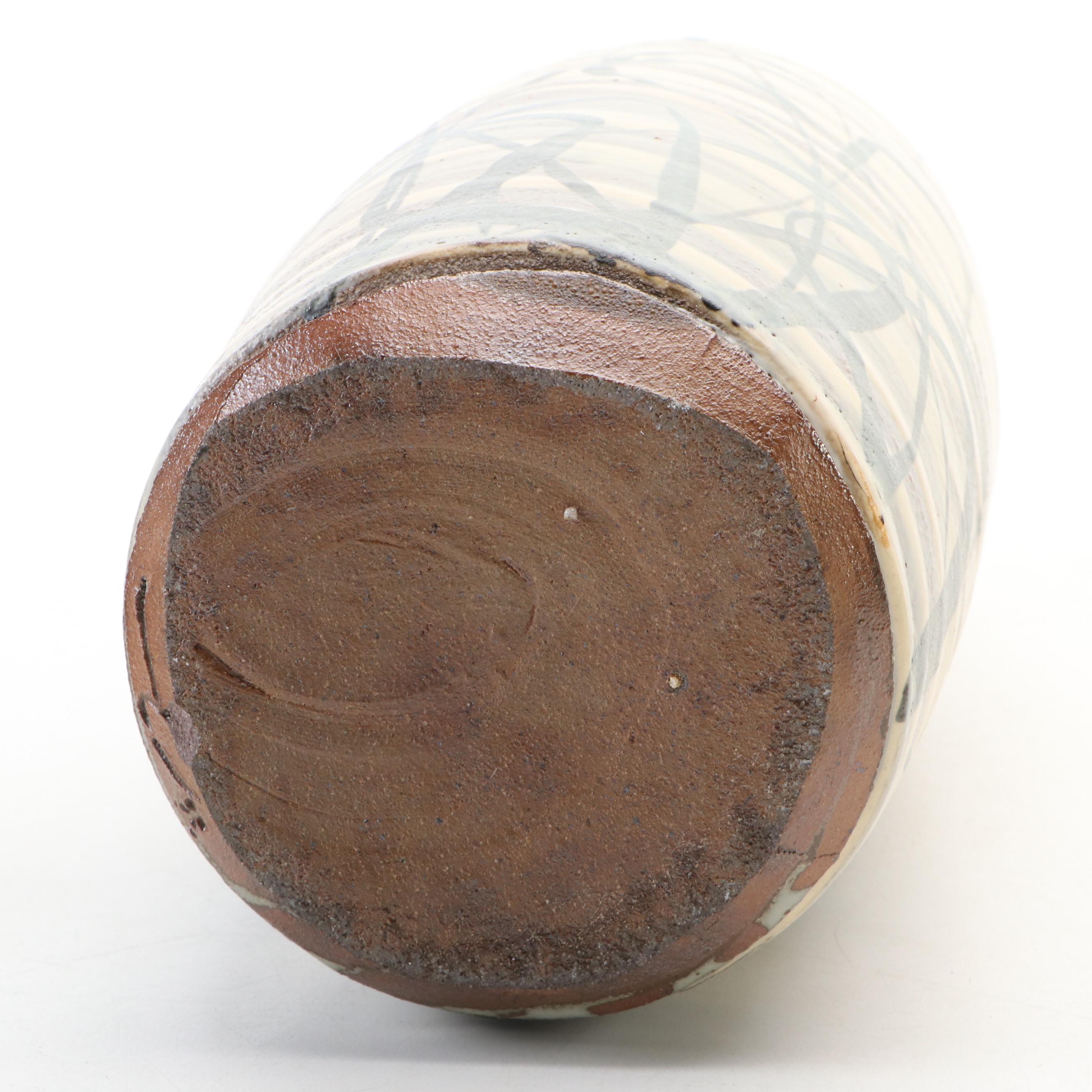 Richard Bresnahan for St. John's Pottery Urn with Resin Buddha Candle Holder