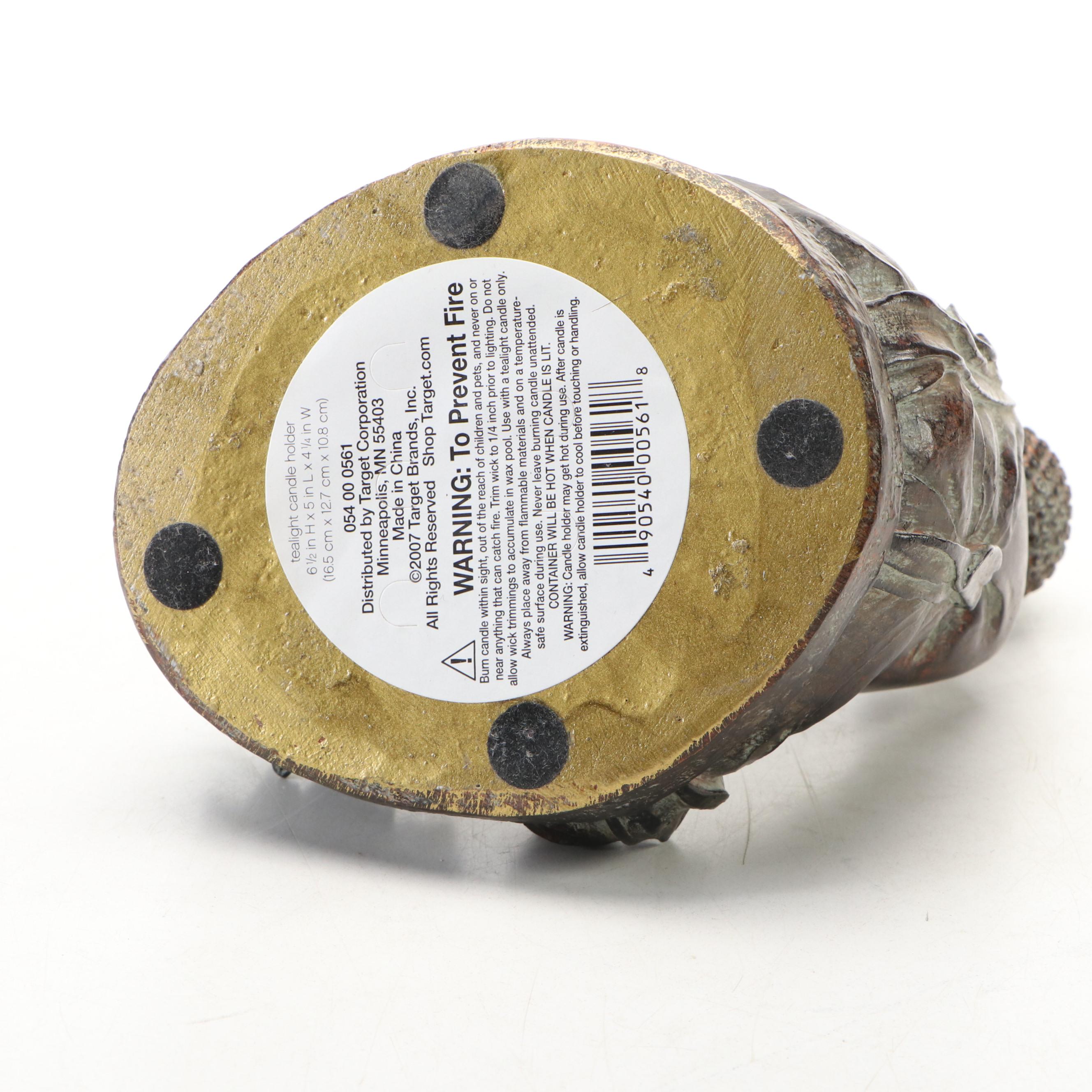 Richard Bresnahan for St. John's Pottery Urn with Resin Buddha Candle Holder