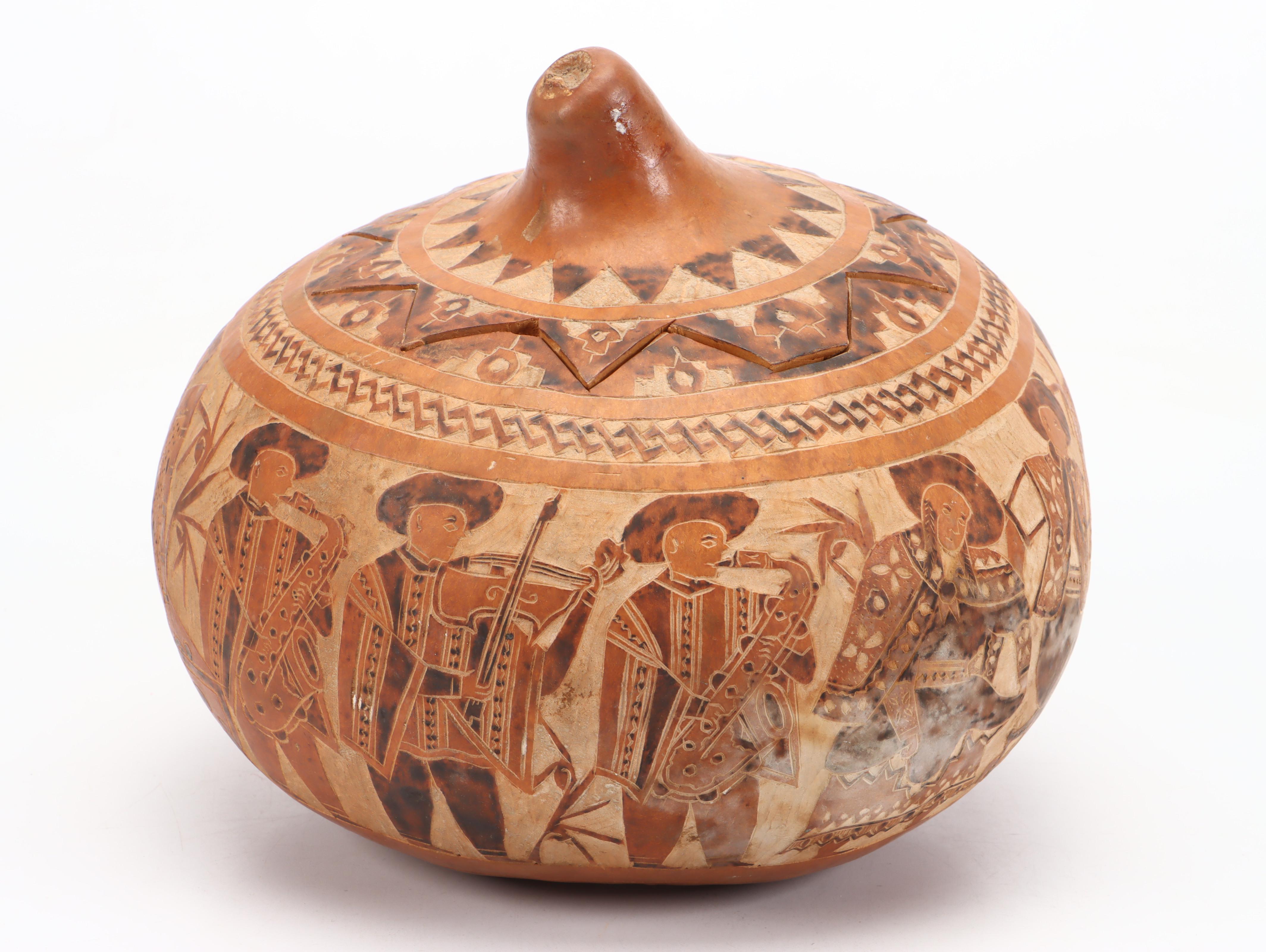 Freida Lee Navajo Pottery Bowl with Other Carved Storyteller Gourd and Pitcher